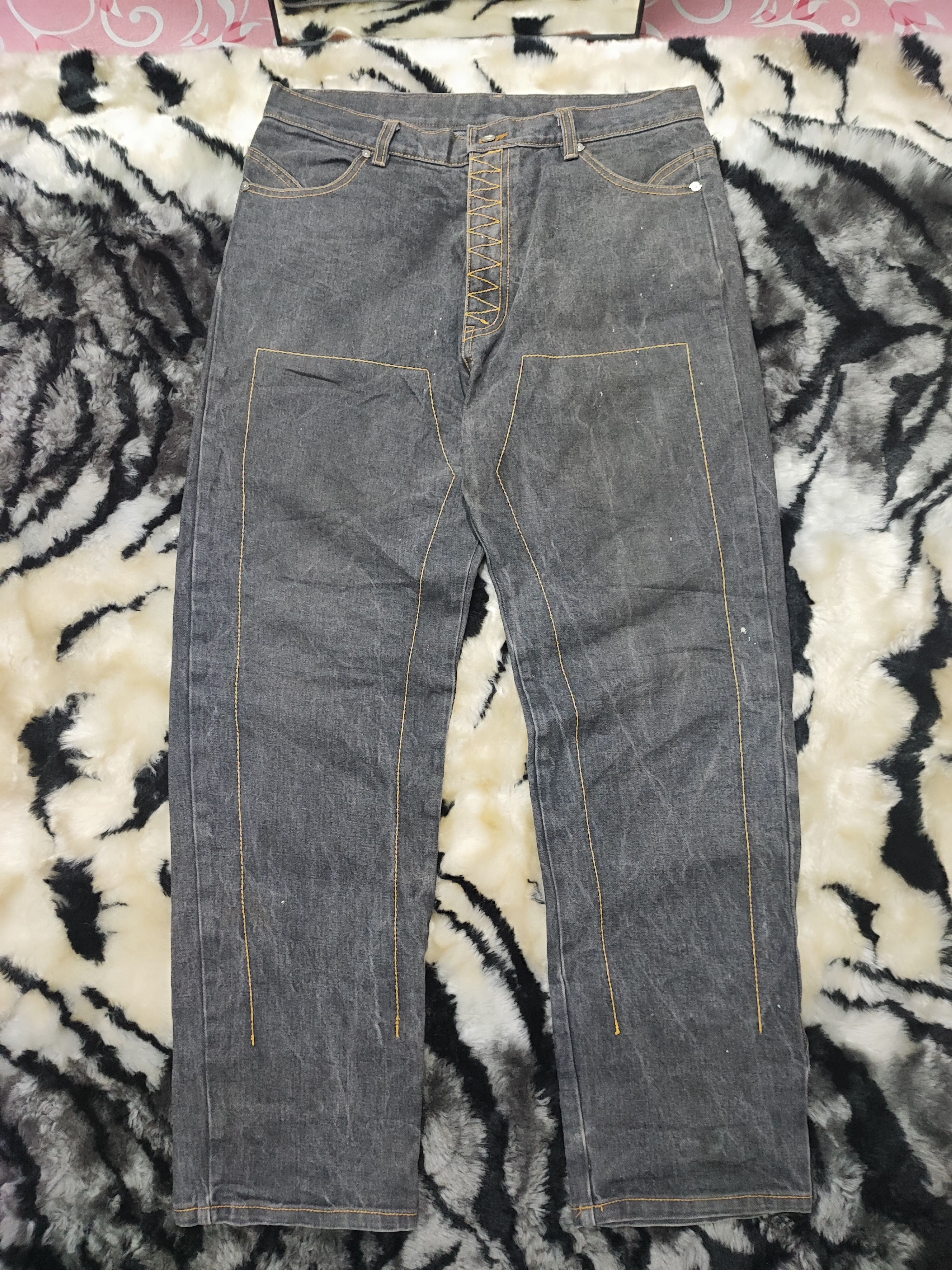 If Six Was Nine × Jean × Le Grande Bleu (L.G.B.) Double Knee Jeans Pants Japanese Size US 33 - 2 Thumbnail