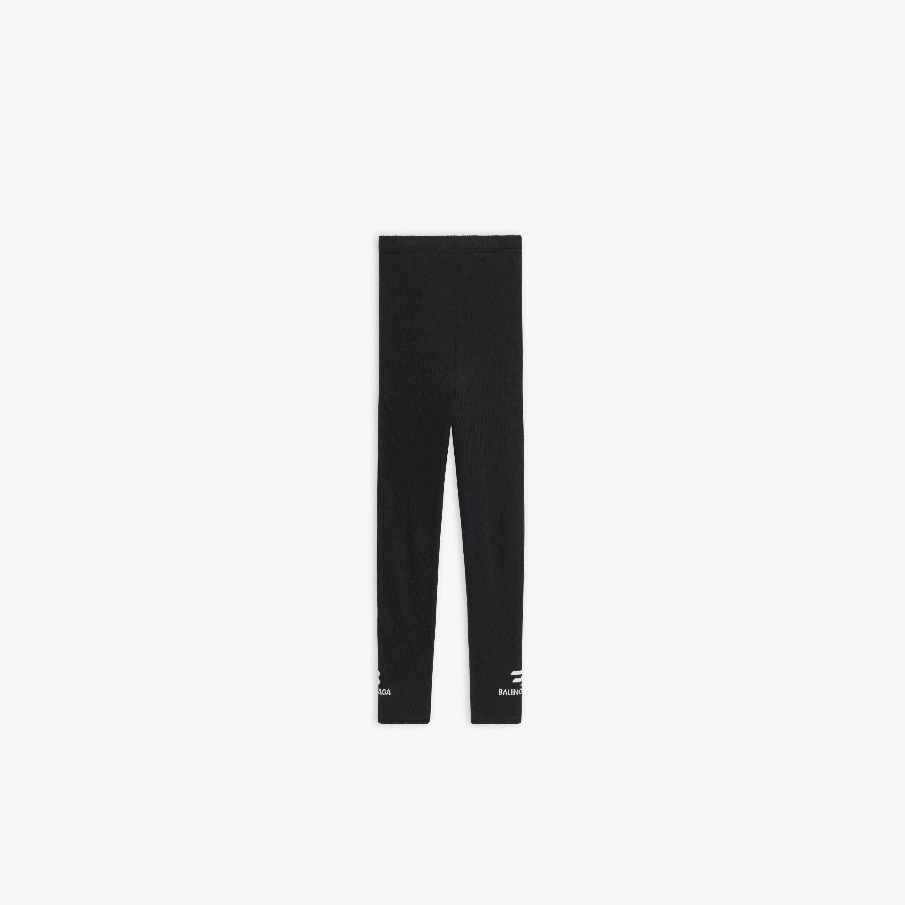 Balenciaga o1in1g1024 Sporty B Leg Socks Leggings in Black Size 28" / US 6 / IT 42 - 1 Thumbnail