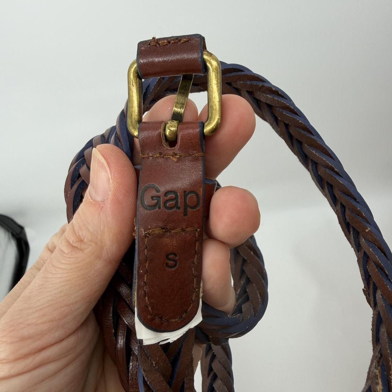 Gap Gap Women’s Brown Braided Leather Belt Boho Woven Gold Size ONE SIZE - 3 Thumbnail