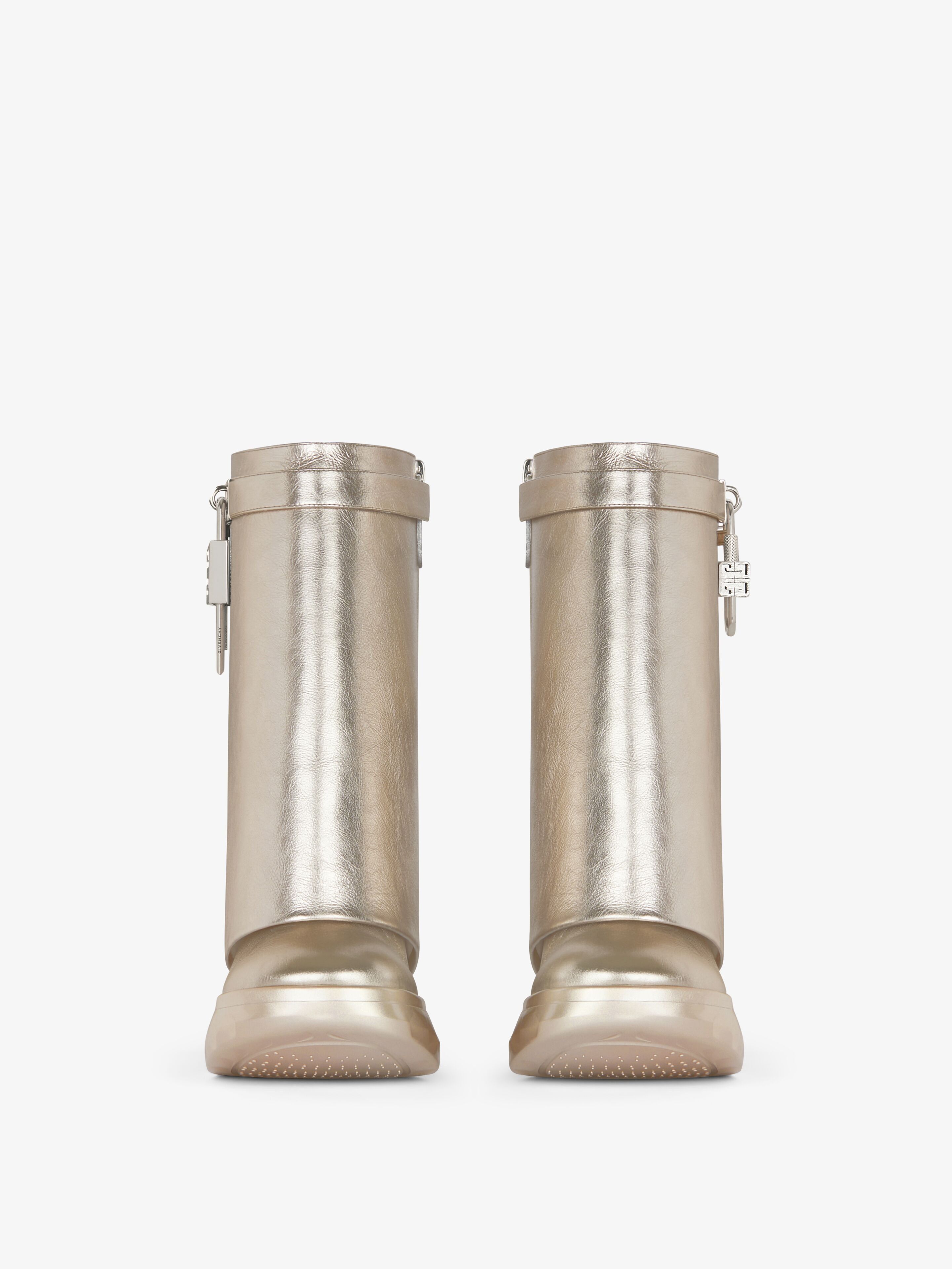 Givenchy o1srvl11e0525 Shark Lock Cowboy Ankle Boots 60mm Golden Size US 9 / IT 39 - 3 Thumbnail