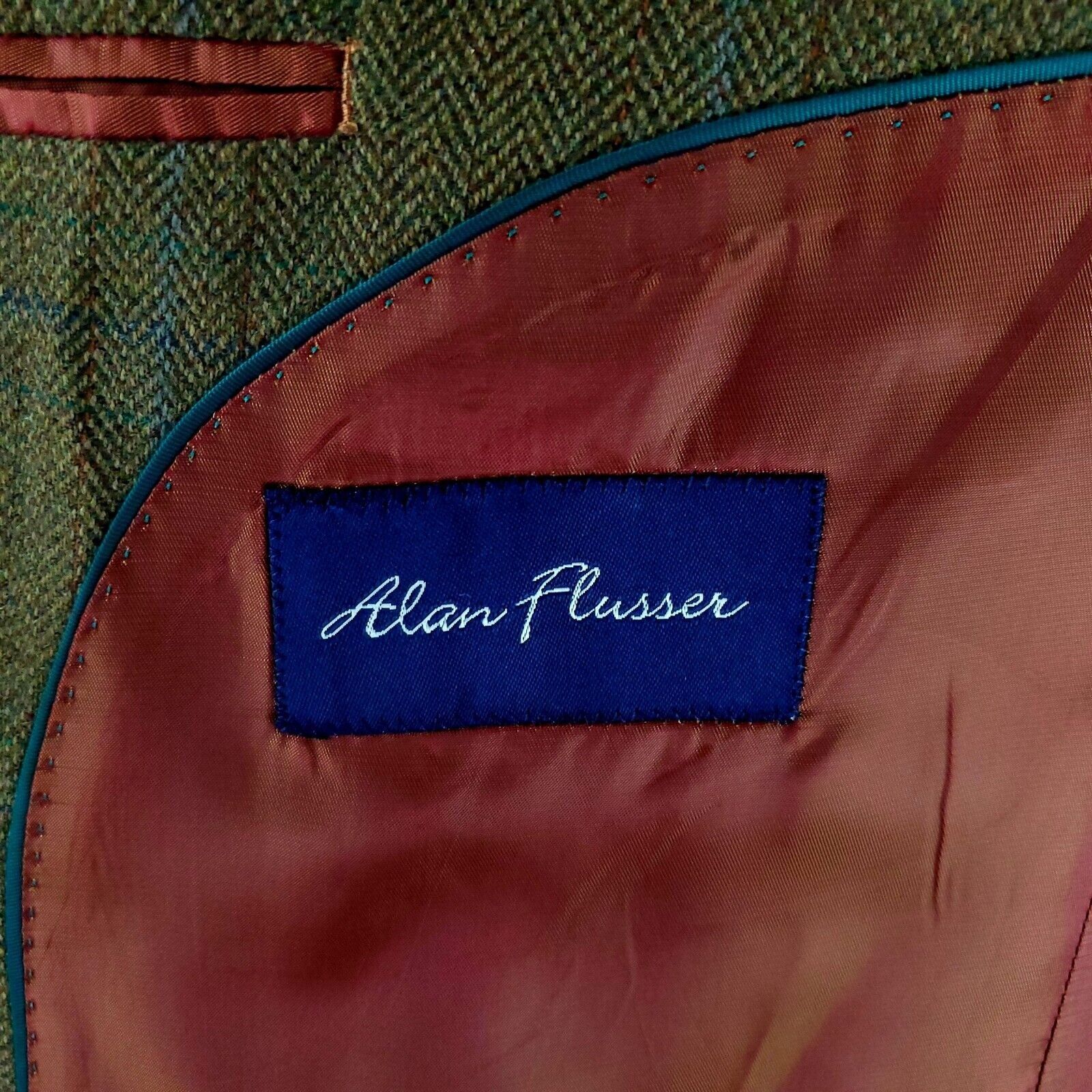 Alan Flusser Alan Flusser Lambswool Tweed 3 Button Sport Coat 44R Brown H Size 44R - 7 Thumbnail