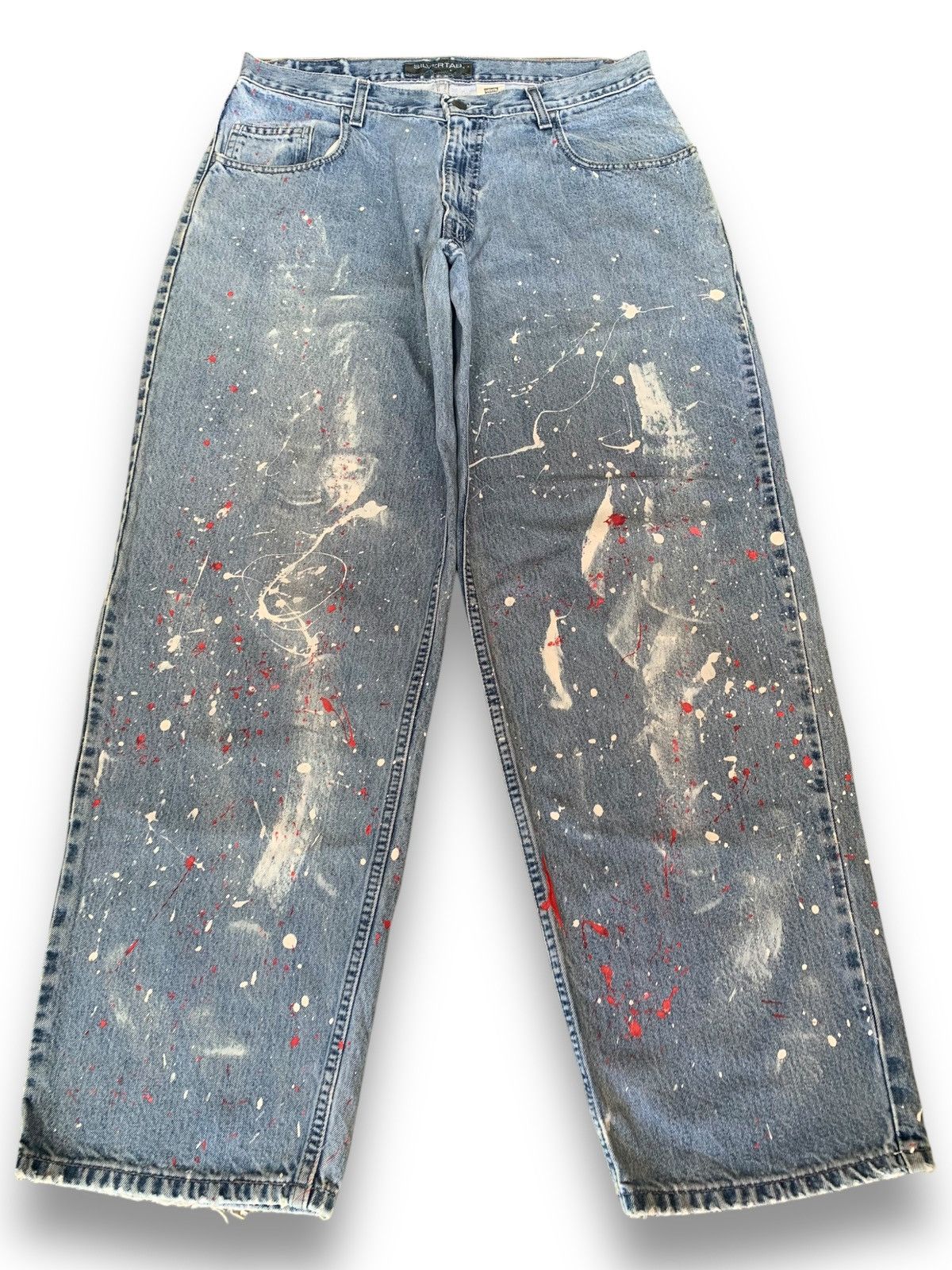 Vintage Y2K Levis SilverTab Faded Paint Splatter Baggy Jeans