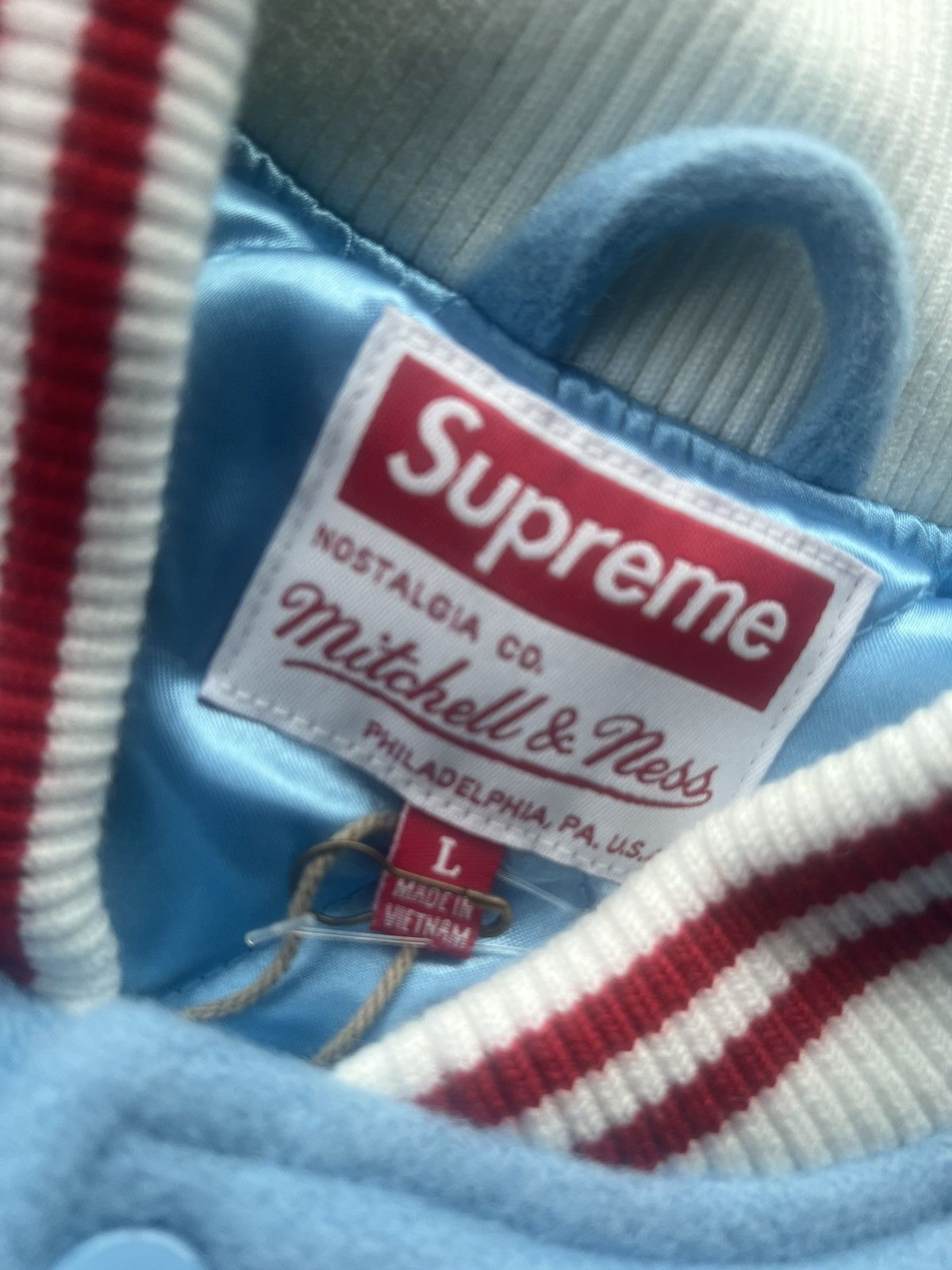 Mitchell & Ness × Supreme Altanta Braves Supreme Varsity Jacket Size US L / EU 52-54 / 3 - 3 Thumbnail