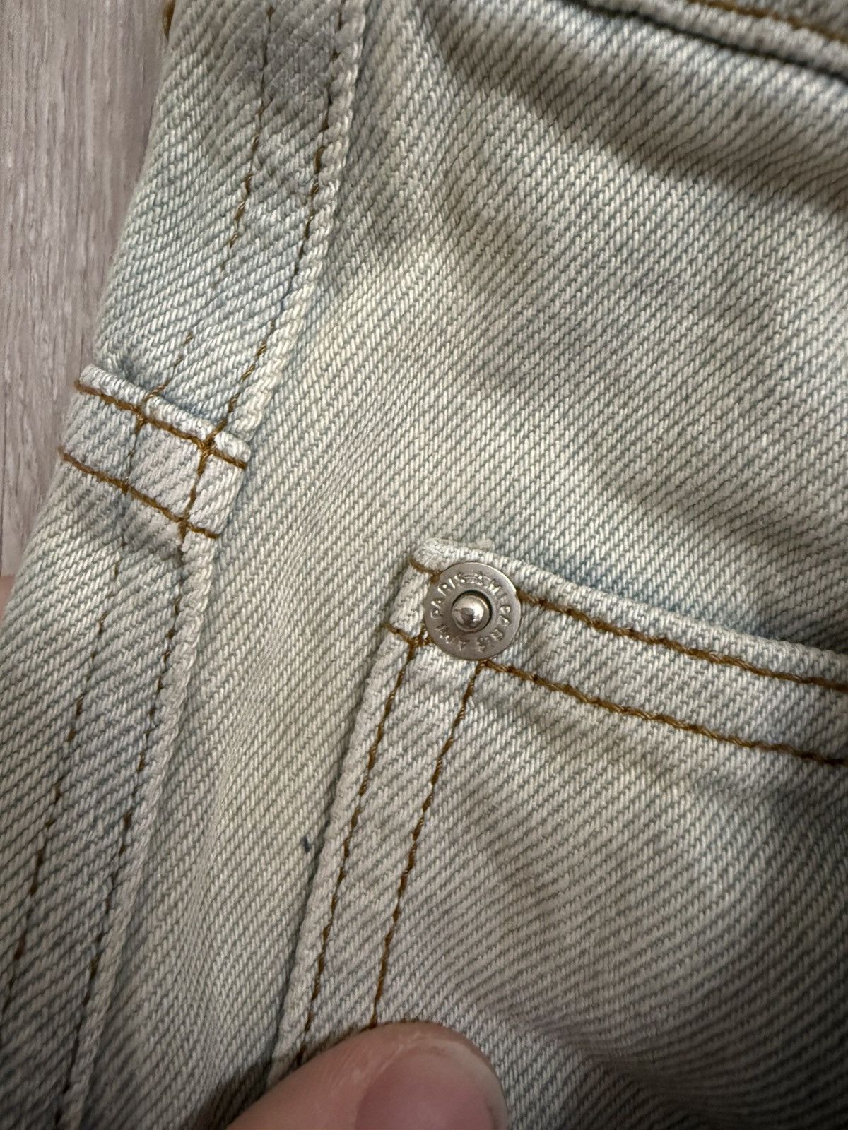 AMI AMIPARIS Light Blue Wide-Leg Denim Pants Size US 33 - 4 Thumbnail