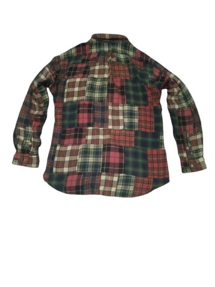 Polo Ralph Lauren × Ralph Lauren × Vintage Ralph Lauren Patchwork Plaid Flannel Shirt Size US L / EU 52-54 / 3 - 1 Thumbnail