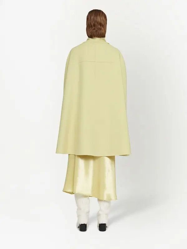 Jil Sander o1y0925 Size : 0 US / Cashmere Cloak in Lime Green Size ONE SIZE - 3 Thumbnail
