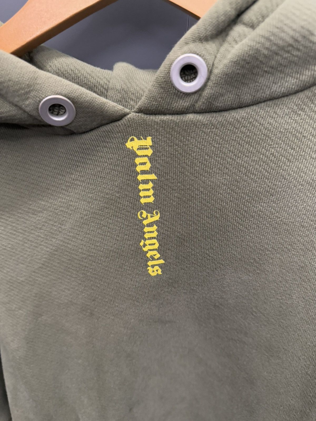 Palm Angels Palm Angels Vertical Logo Hoodie Olive Green / Yellow Size US M / EU 48-50 / 2 - 3 Thumbnail