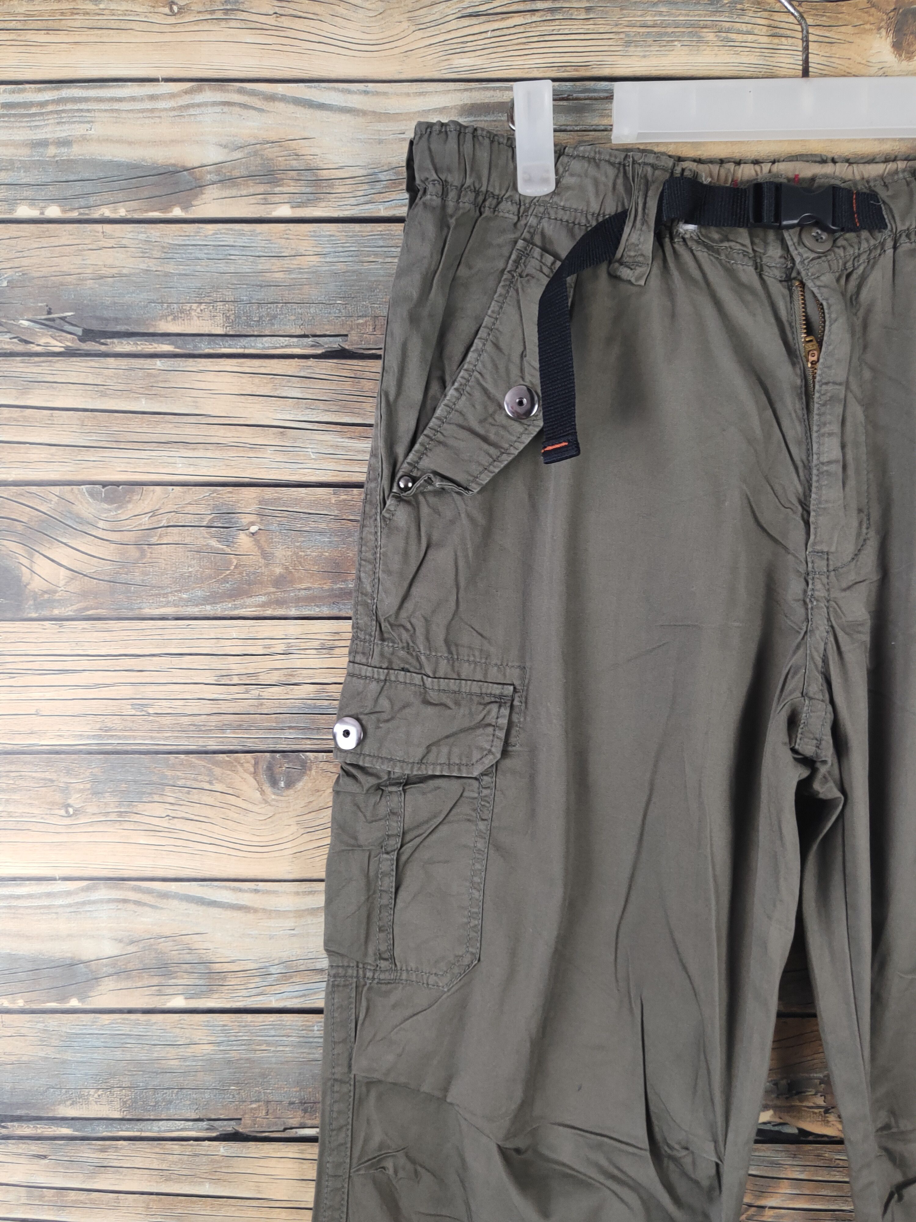Japanese Brand DL Japanese Brand Dark Olive Multipocket Cargo Pants #2116 Size US 32 / EU 48 - 3 Thumbnail