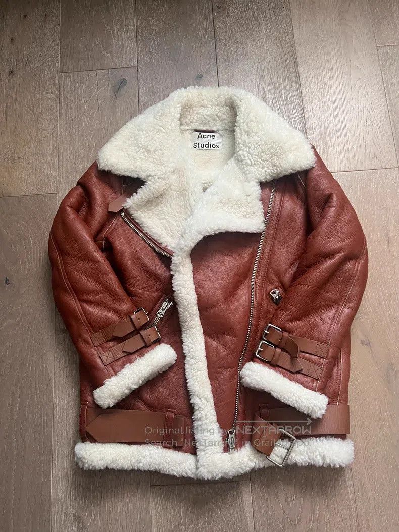 Acne Studios Acne Studios Brown Fur and Leather Combination Size 4XL / US 24-26 - 1 Thumbnail