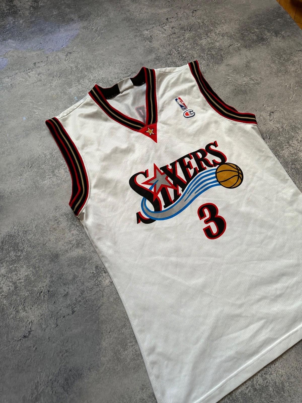 Champion VTG 00s NBA ALLEN IVERSON PHILADELPHIA 76ER CHAMPION JERSEY Size US L / EU 52-54 / 3 - 2 Thumbnail
