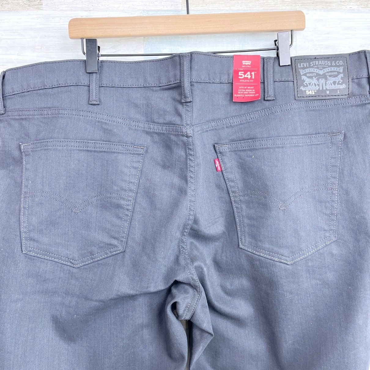 Levi's Levis 541 Big & Tall Athletic Fit Jeans Gray Mens 46x30 Size US 44 / EU 60 - 5 Thumbnail