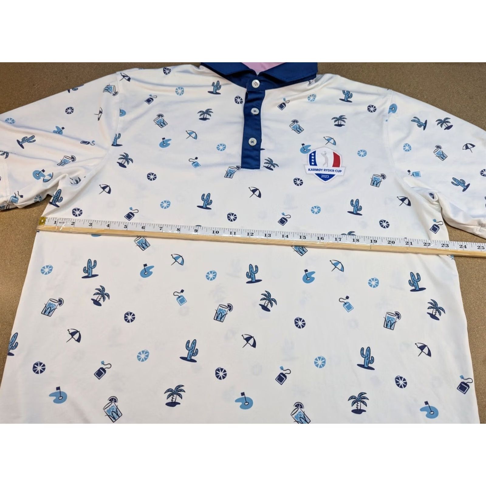 Puma PUMA Arnold Palmer AP Mattr Dunes Polo Mens Polo Shirt Size L White Polka Dot Pattern T-Shirt Regular Fit Golf Adult Mens Size US L / EU 52-54 / 3 - 6 Thumbnail