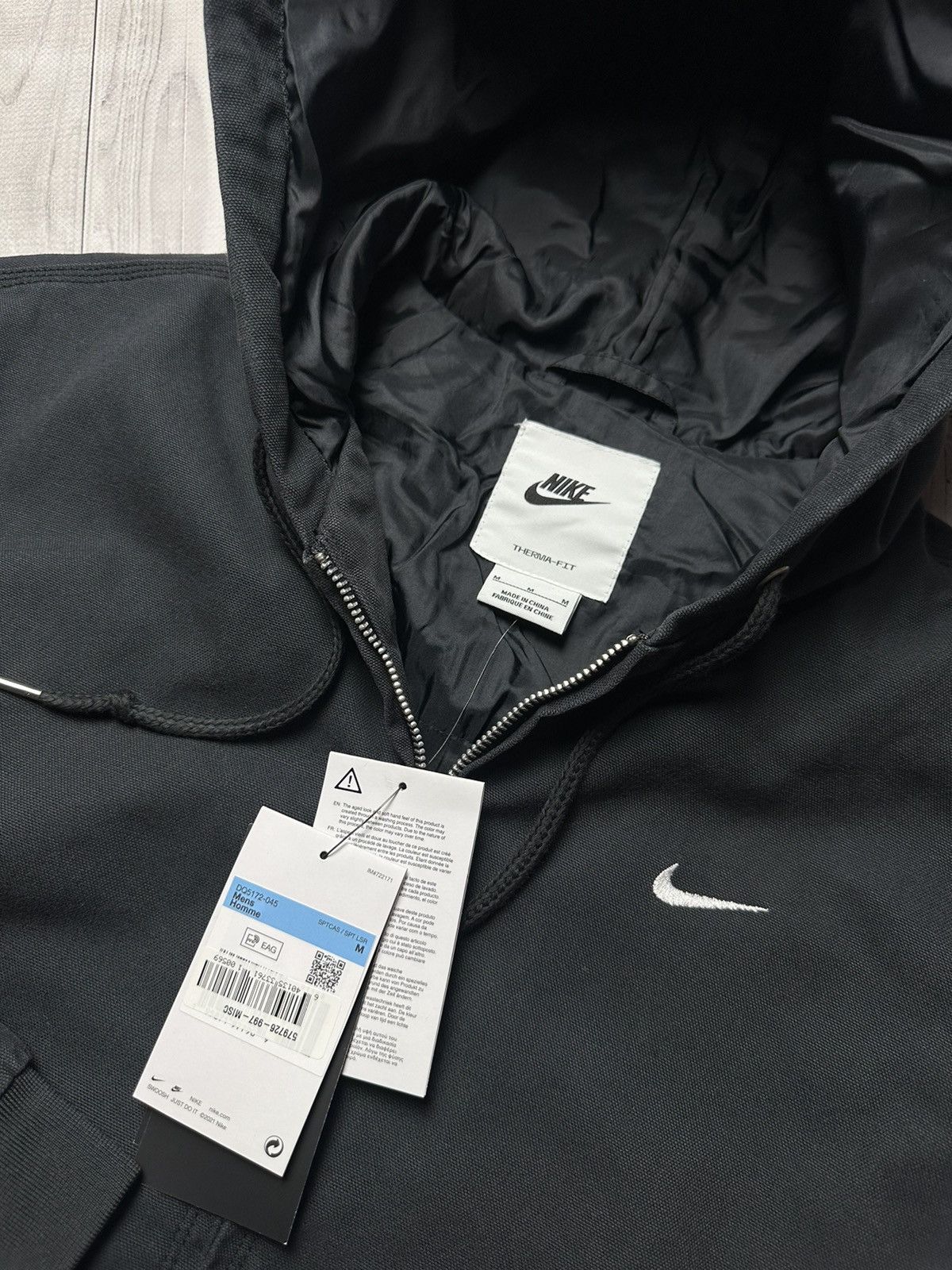 Vintage Vintage Nike denim jacket workwear S,XL logo rare Hooded Size US S / EU 44-46 / 1 - 5 Thumbnail