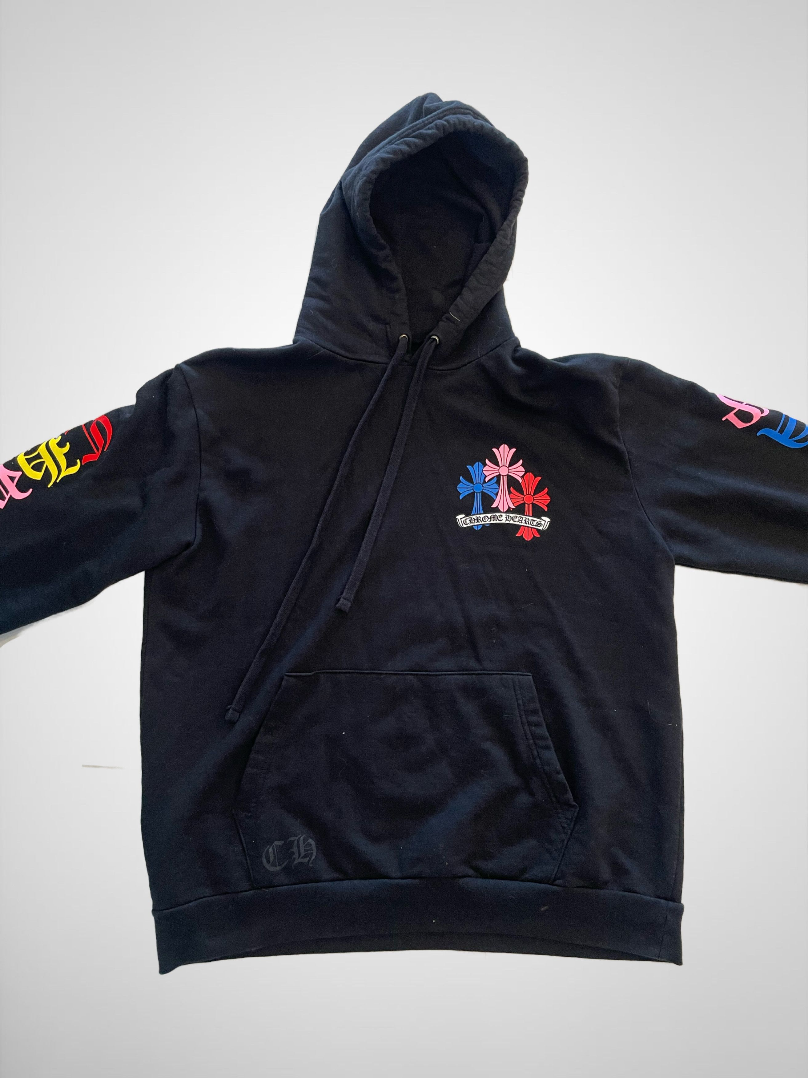 希少品♪【CHROME HEARTS】クロス フーディー black/multicolor クロムハーツ マティーボーイ ヴォーグ ブラック ロングスリーブ