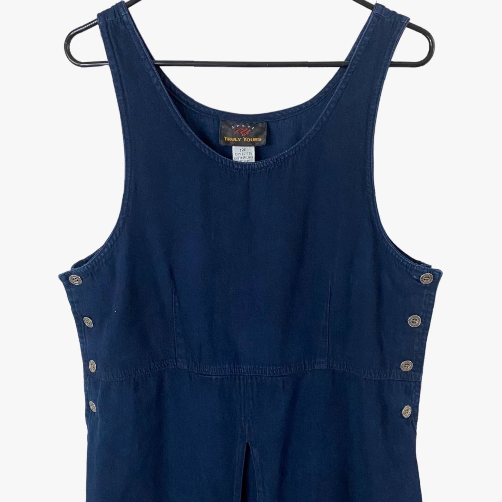 Vintage VINTAGE Truly Yours Denim Maxi Dress Woman Blues Sleeveless 12P Cotton Boho 90s Cottagecore Maxi Dress Women (Mens? actually Women) Size XL / US 12-14 / IT 48-50 - 4 Thumbnail