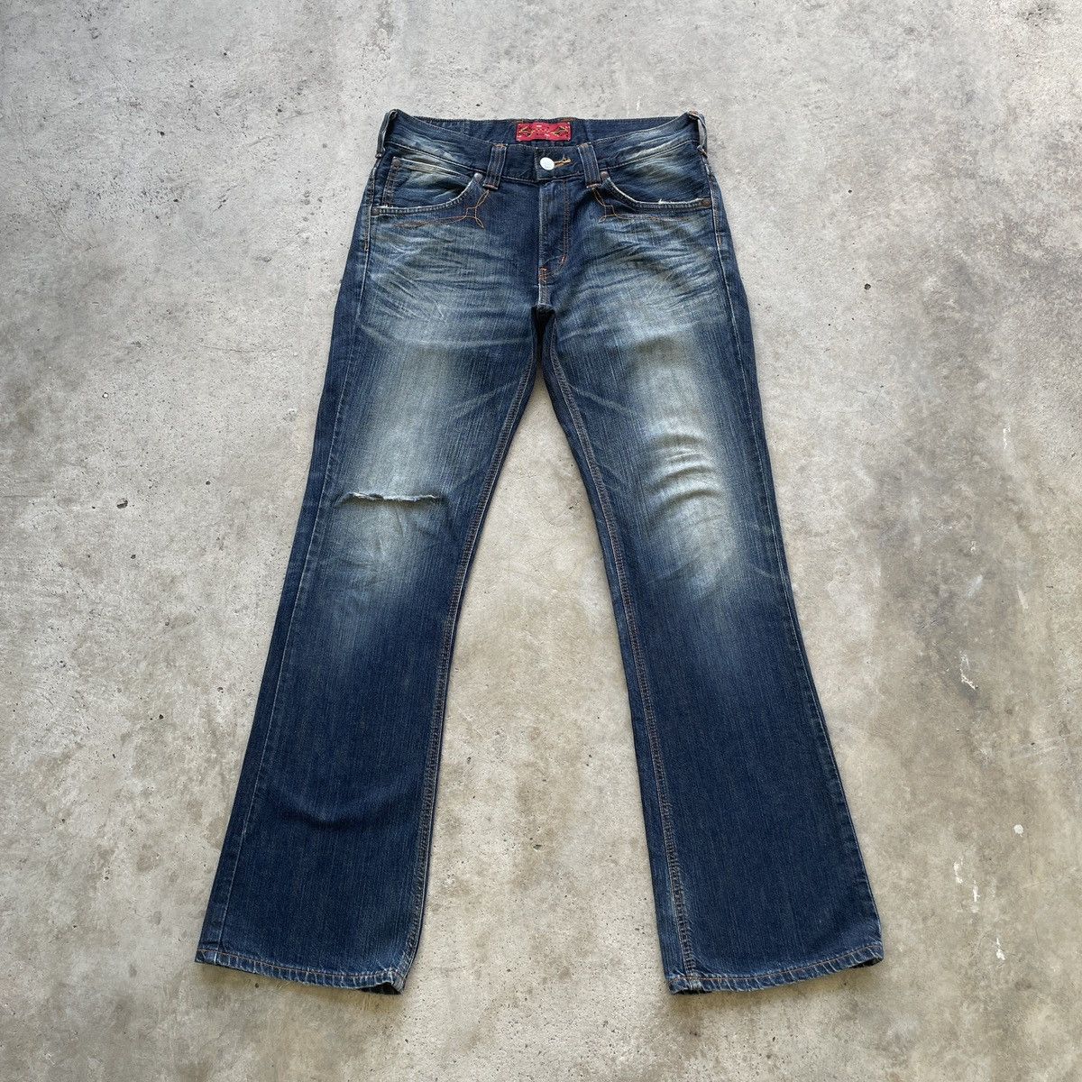 Edwin Vintage Edwin Distressed FLARE Jeans Faded BOOTCUT Pants W34 Size US 34 / EU 50 - 1 Thumbnail