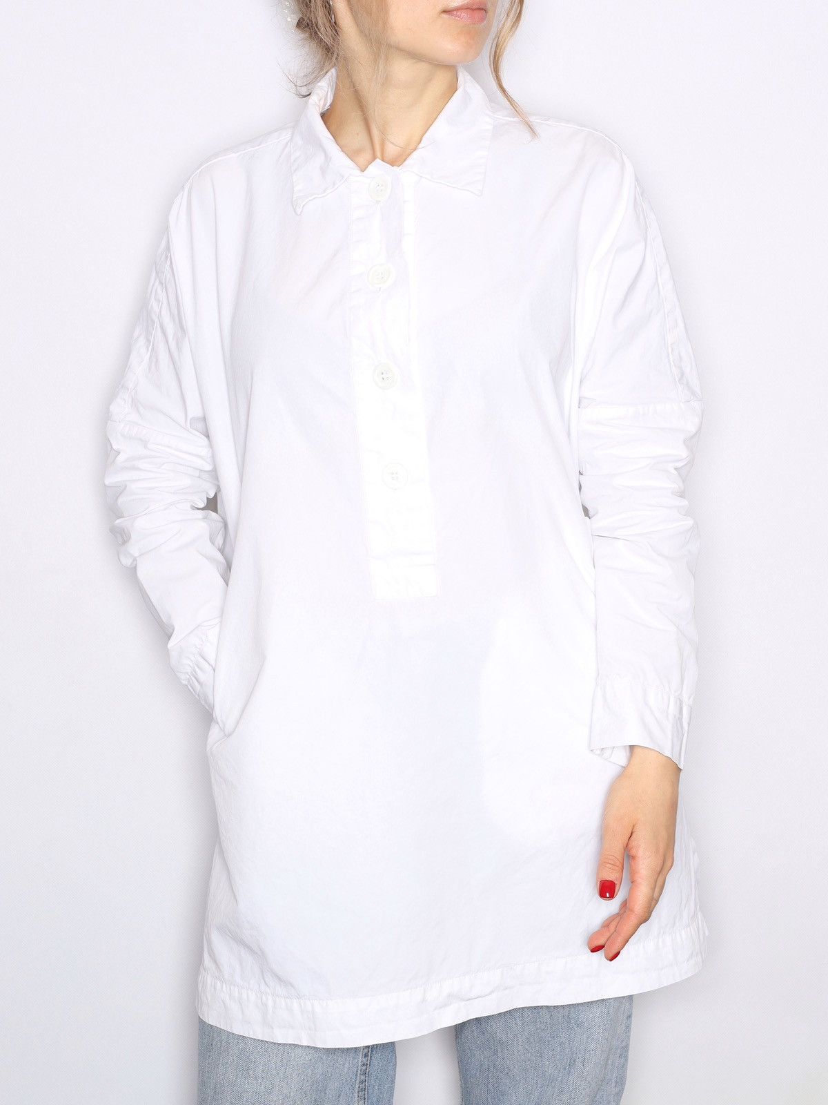 Casey Casey Casey Casey Oversized White Shirt Paper Tippy Top Wide Size XS / US 0-2 / IT 36-38 - 1 Thumbnail