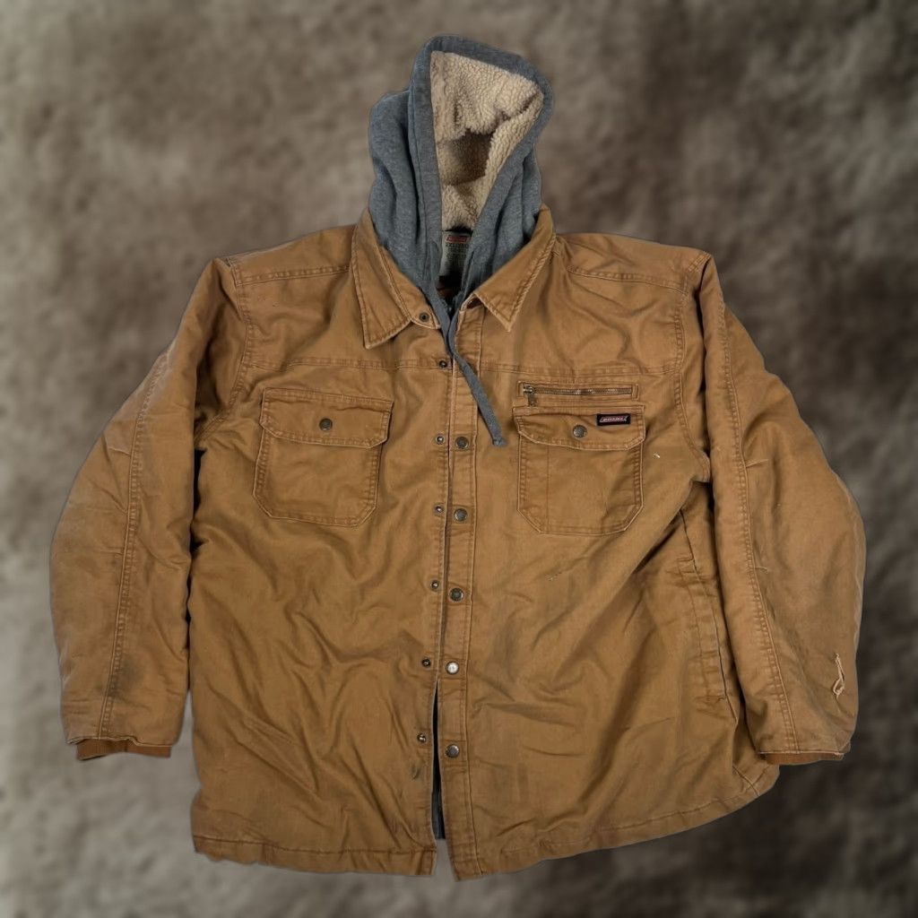 Dickies Dickies Hooded Jacket Duck Canvas Brown Men’s 2XL Quilted Lined Work Coat Bomber Zipper Size US M / EU 48-50 / 2 - 1 Thumbnail