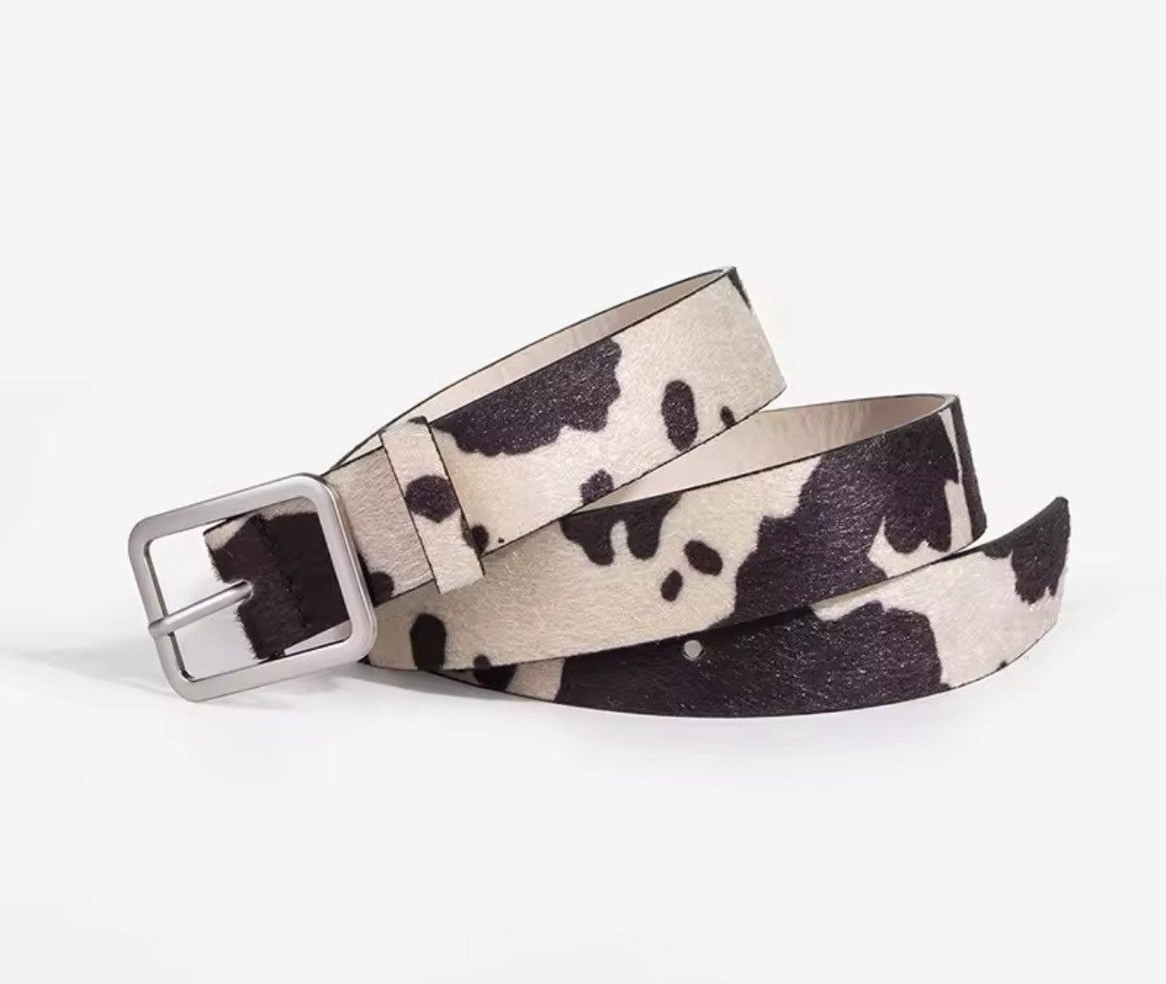 Japanese Brand Cow Print PU Leather Belt – Retro Western Chic Size ONE SIZE - 3 Thumbnail