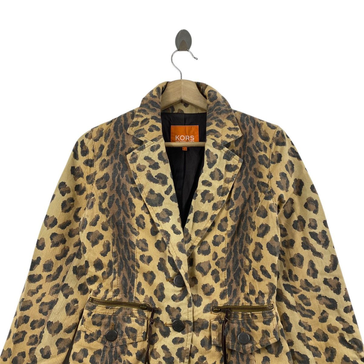 Michael Kors MICHAEL KORS Leopard Overprint Blazer Coat Jacket Size S / US 4 / IT 40 - 2 Thumbnail