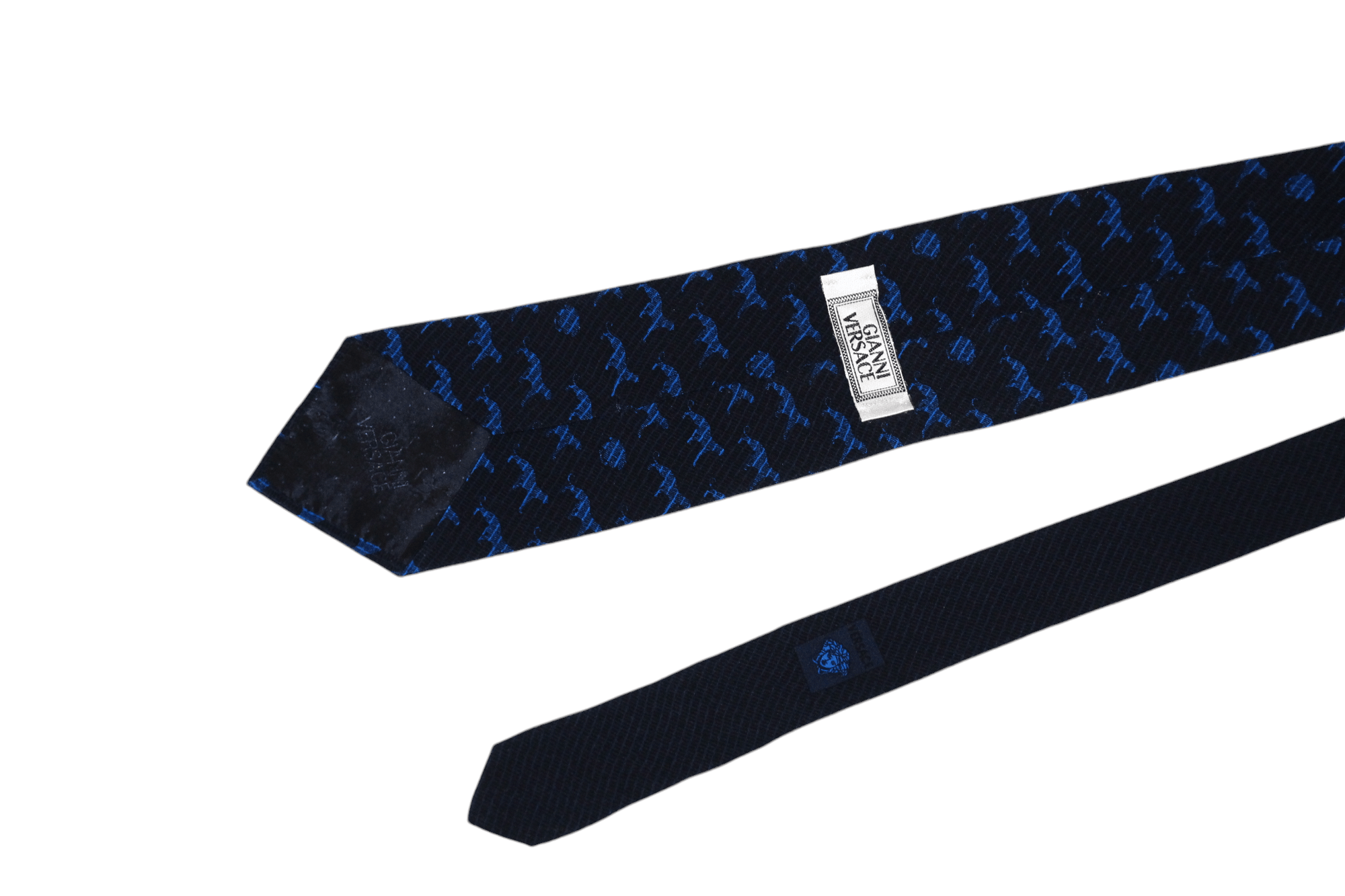 Versace Rare Vtg 80's 90's Gianni Versace Panther Monogram Silk Tie Size ONE SIZE - 12 Thumbnail