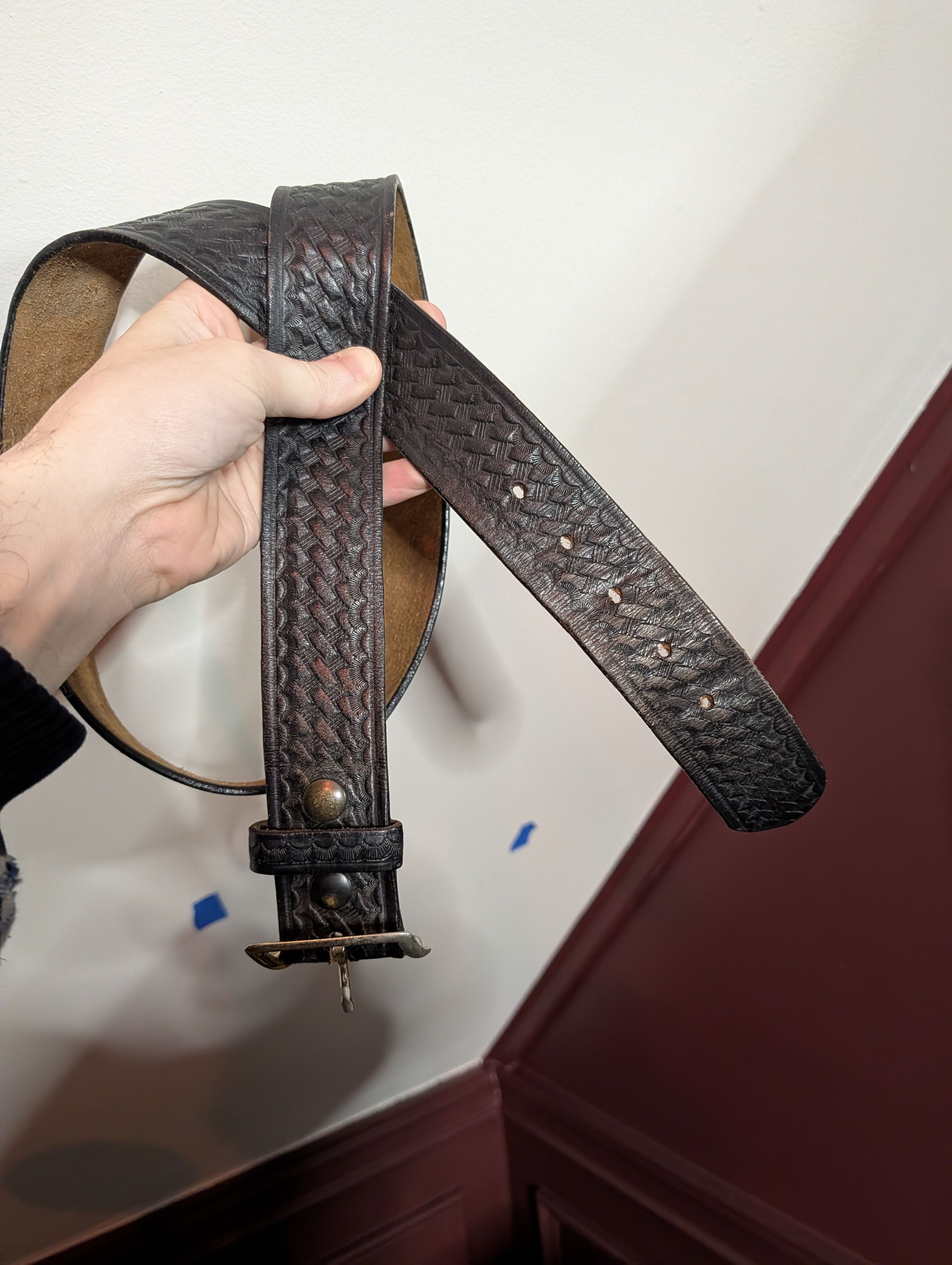 Vintage DeSantis USA B19 embellished black leather western belt Size 44 - 4 Thumbnail