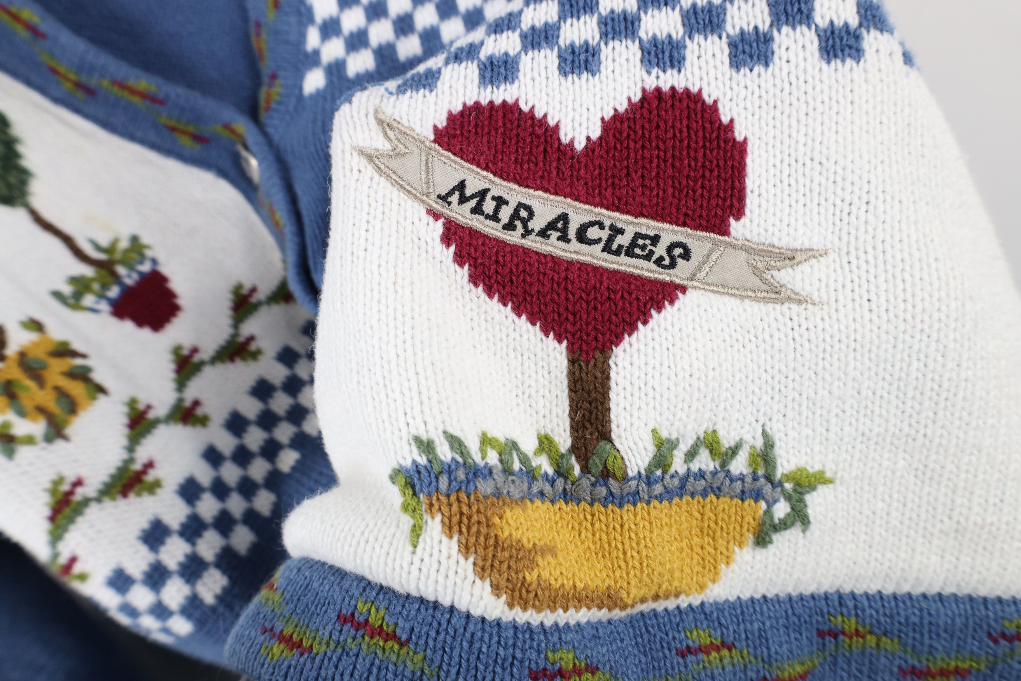 Vintage Vintage 90s Streetwear Angel Garden Tree Cardigan Sweater Size L / US 10 / IT 46 - 9 Thumbnail