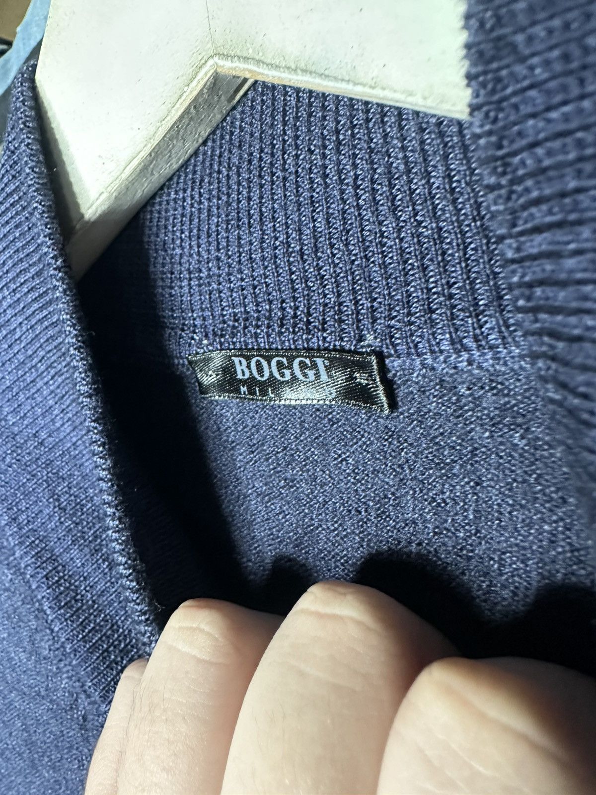 Boggi Boggi Milano Men's Virgin Wool Mock Neck Button Sweater Size US M / EU 48-50 / 2 - 3 Thumbnail