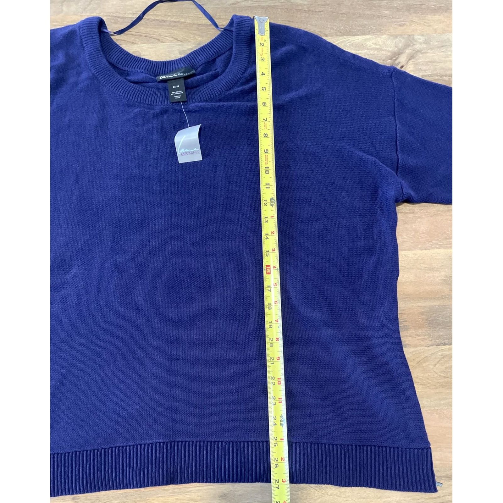 Vintage Lane Bryant Women’s Purple 1/2 Zip Crew Neck Pullover Sweater Size 22/24 Pull Over Knit Long Sleeve Casual Travel Regular Size 3XL / US 20-22 - 7 Thumbnail