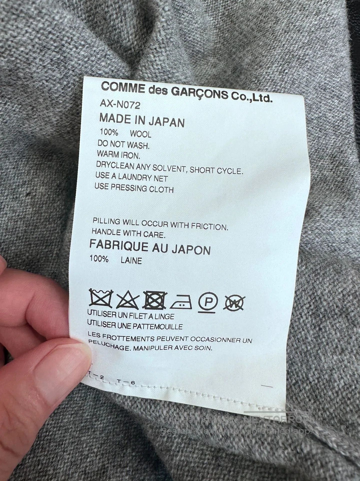 Comme des Garcons PLAY COMME des GARCONS PLAY Gray Wool Cardigan. Size US XS / EU 42 / 0 - 5 Thumbnail