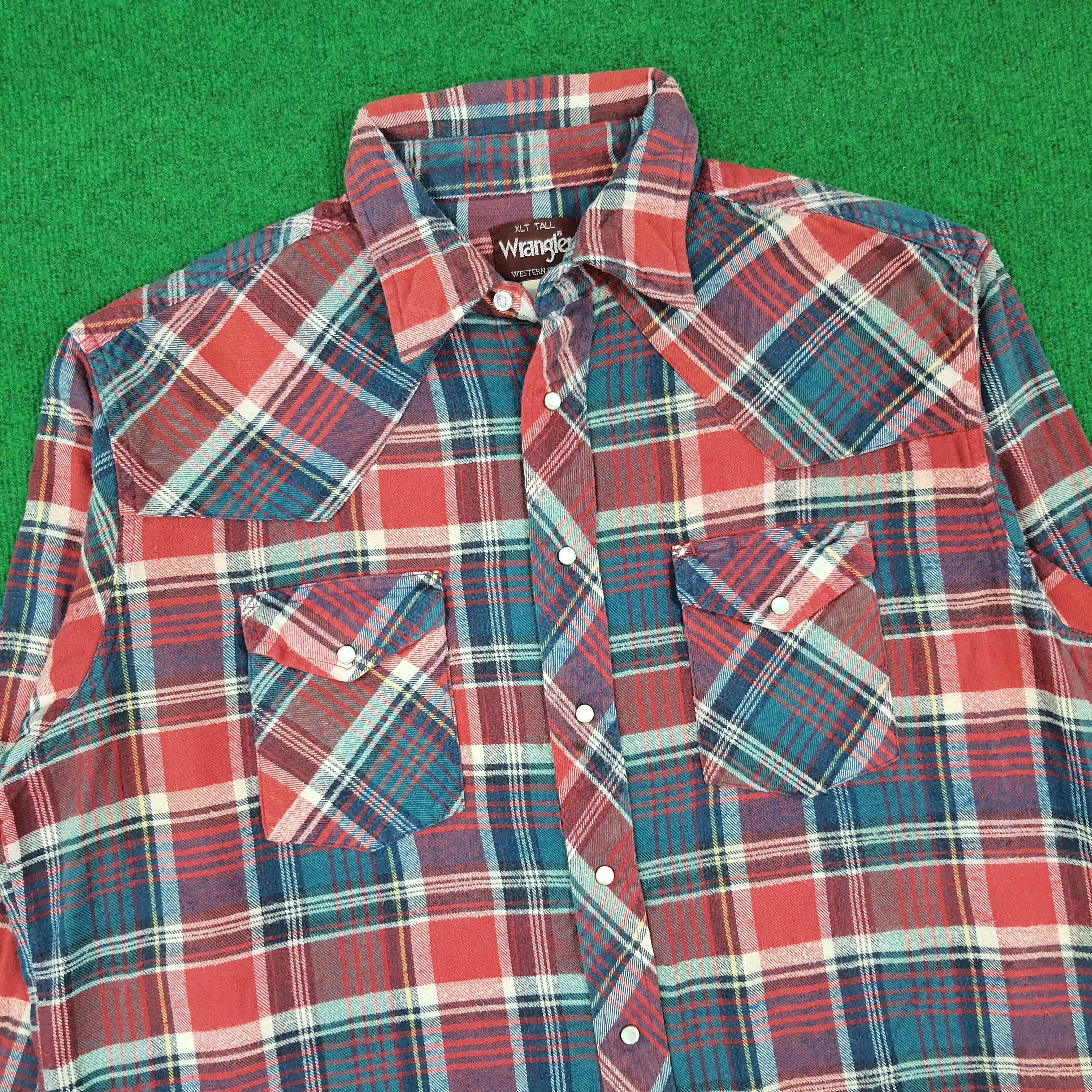 Vintage × Wrangler Vintage Wrangler Button Up Long Sleeve Shirt Size US XL / EU 56 / 4 - 2 Thumbnail