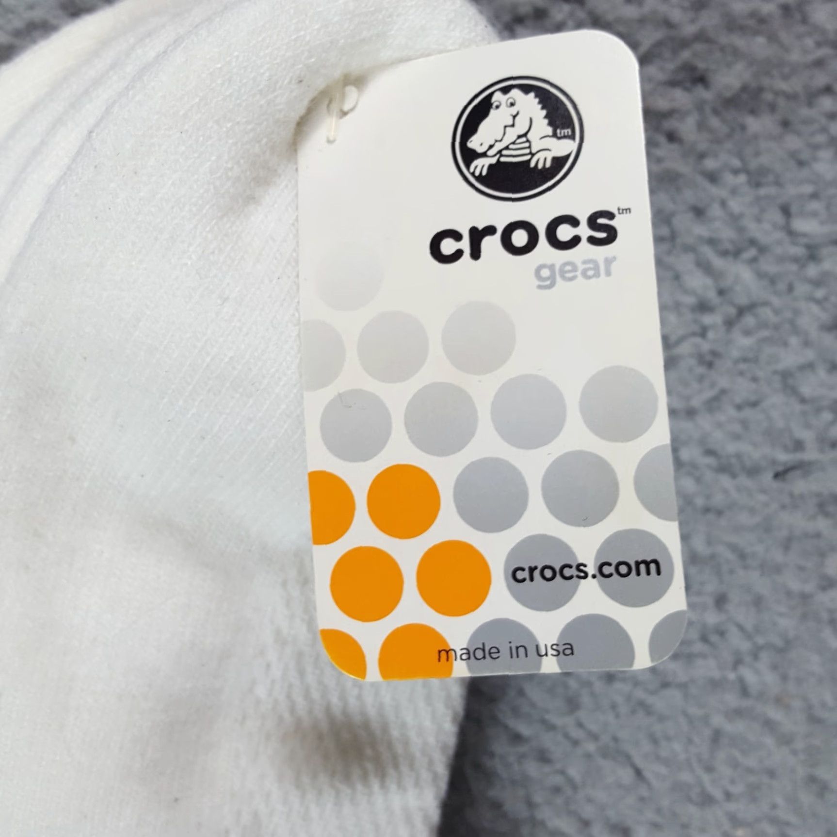 Crocs VINTAGE Crocs Logo Low Cut Ankle Socks 2 Pairs Size 10-13 White Cotton Y2K 2000s Unisex Size ONE SIZE - 4 Thumbnail