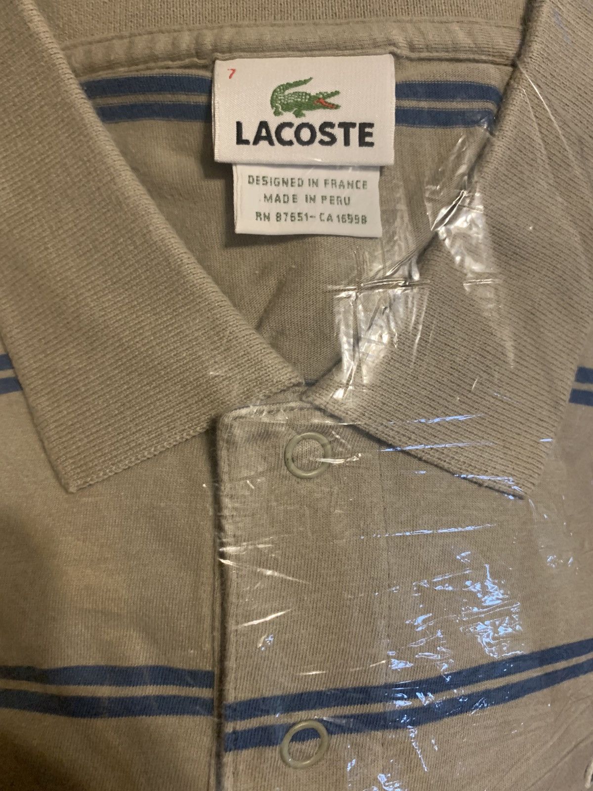 Lacoste Lacoste Beige w/Royal Blue Stripes Men's Size US XXL / EU 58 / 5 - 5 Thumbnail