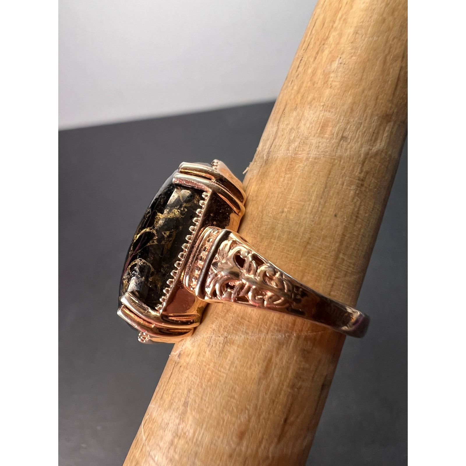 Other NEW Matrix shungite ring in rose gold over CU size 7 Size ONE SIZE - 3 Thumbnail