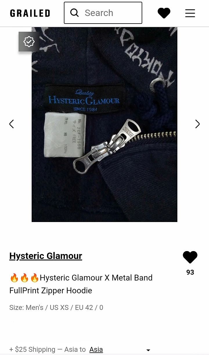 Hysteric Glamour 🔥🔥🔥Hysteric Glamour X Metal Band FullPrint Zipper Hoodie Size US XS / EU 42 / 0 - 17 Thumbnail