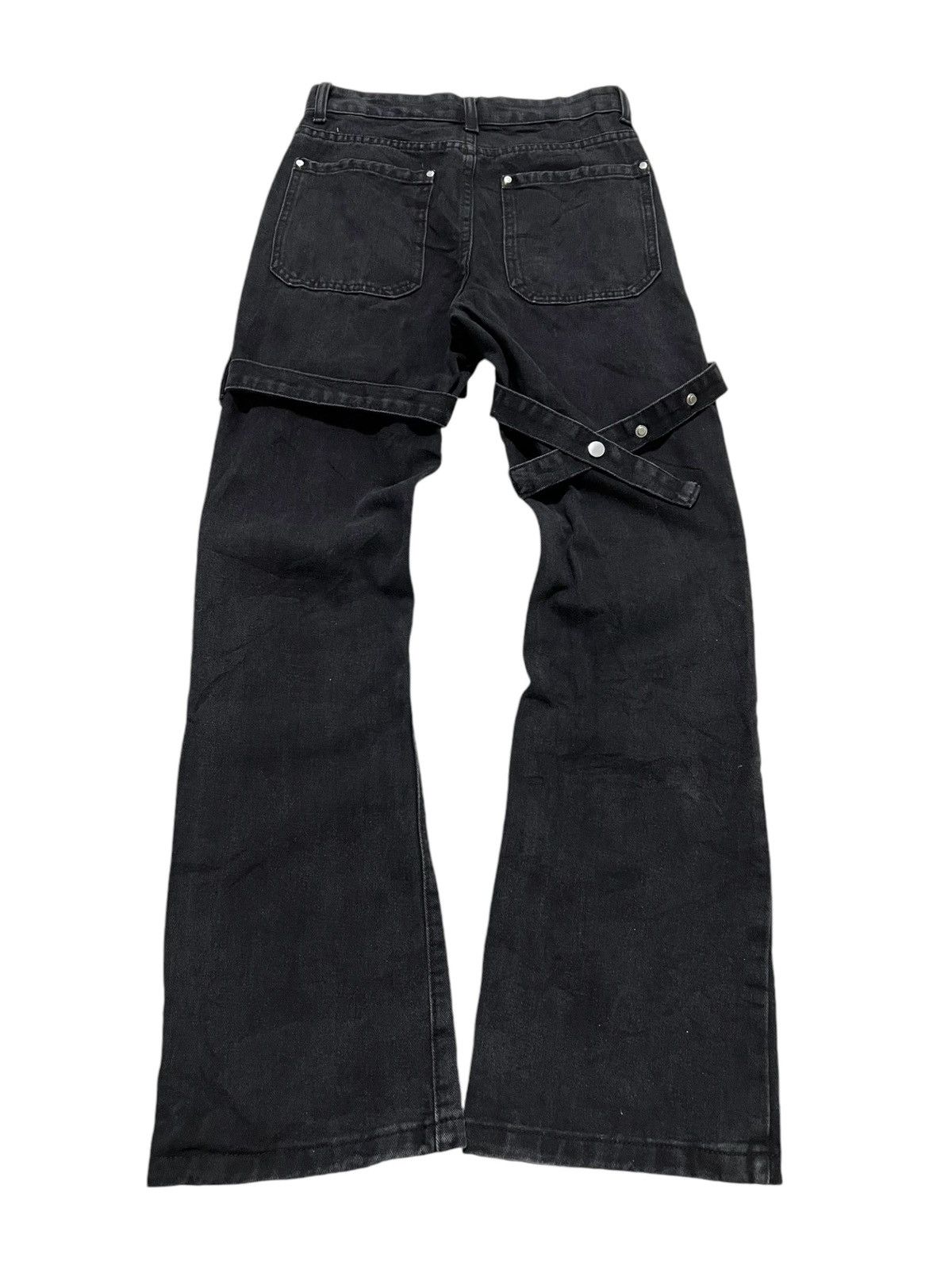 If Six Was Nine × Japanese Brand × Le Grande Bleu (L.G.B.) Unbrand bondage double knee flared denim pants Size US 27 - 2 Thumbnail