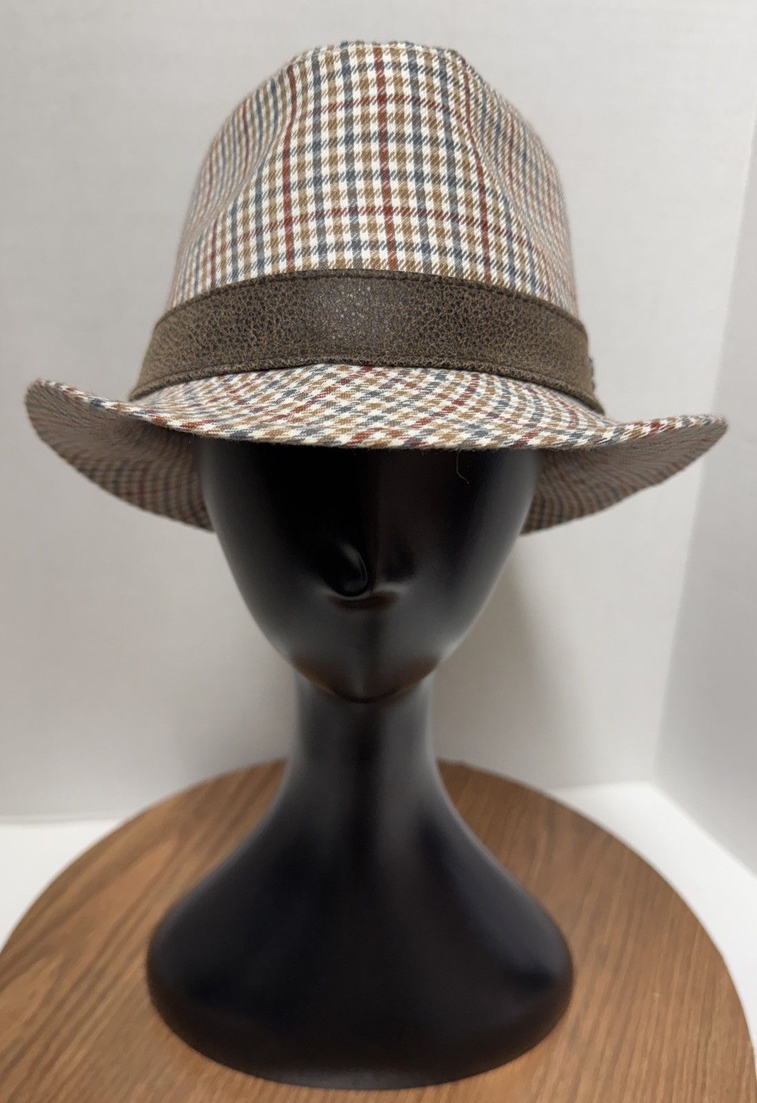 Other Christy’s Crown Vtg Checkered Crease Top Fedora Hat 7-7 1/8) Size ONE SIZE - 1 Thumbnail