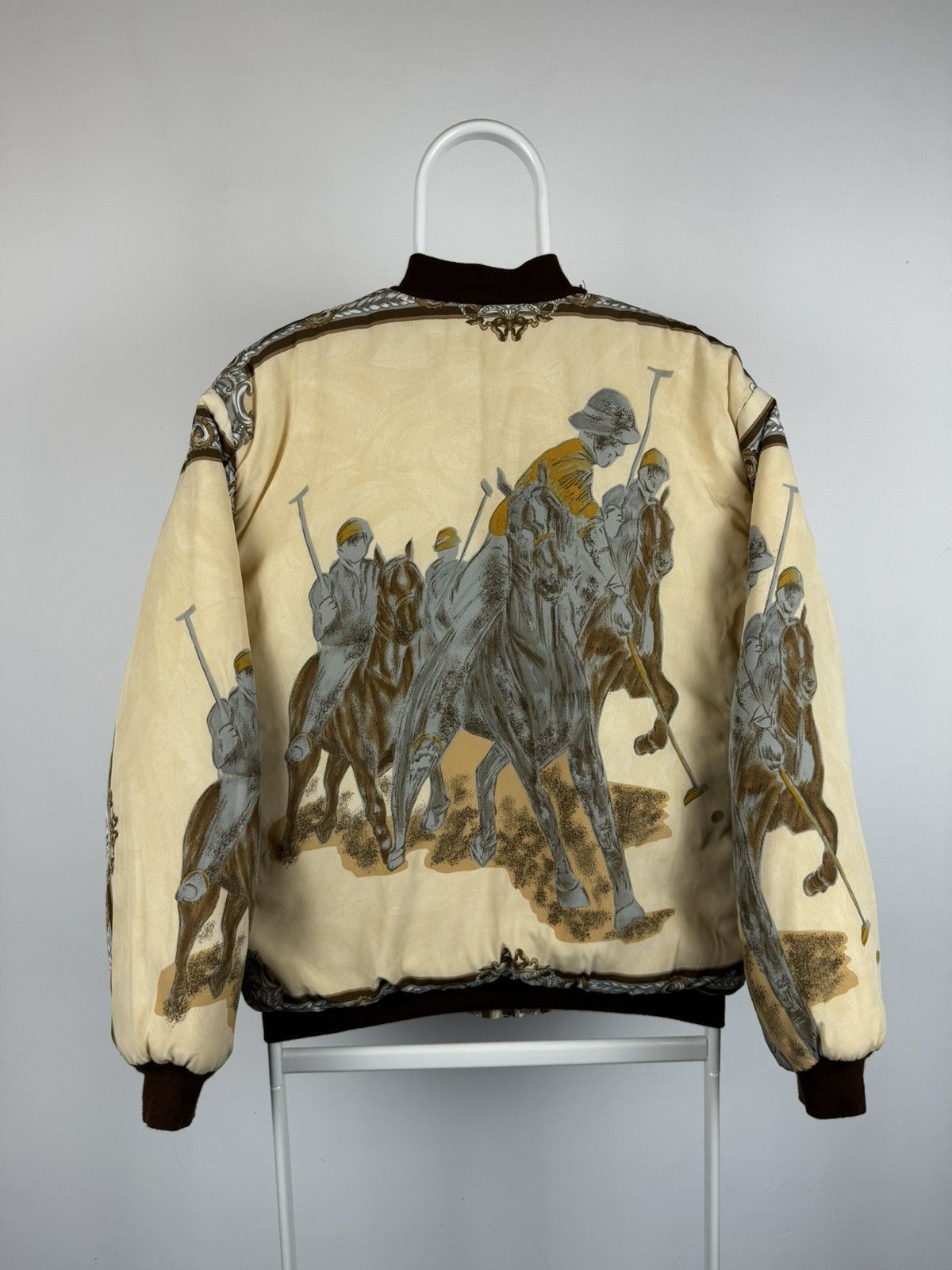 Vintage Vintage Baroque Style Printed Polyester Bomber Jacket Size US M / EU 48-50 / 2 - 1 Thumbnail