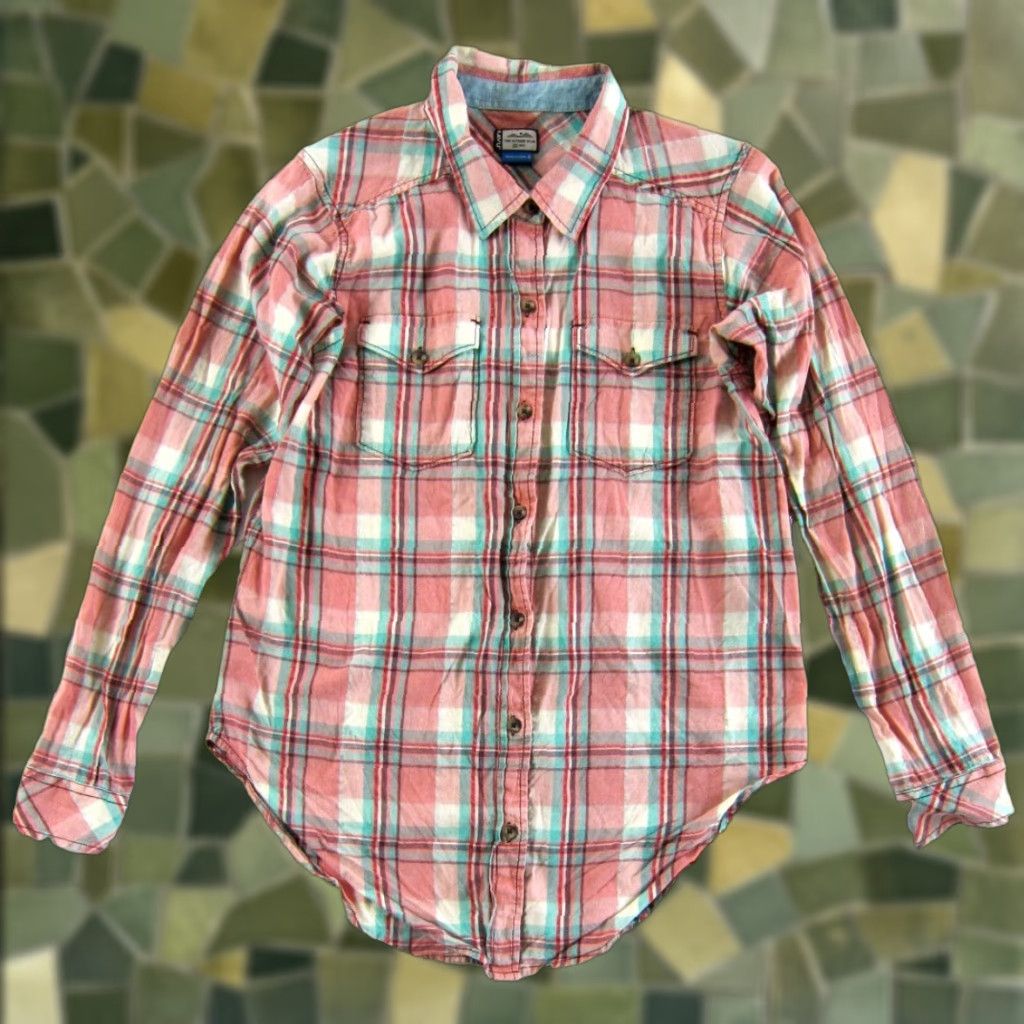 KAVU KAVU 100% Cotton Pink Blue Plaid Long Sleeve Collared Button Down Shirt Women S Size S / US 4 / IT 40 - 1 Thumbnail