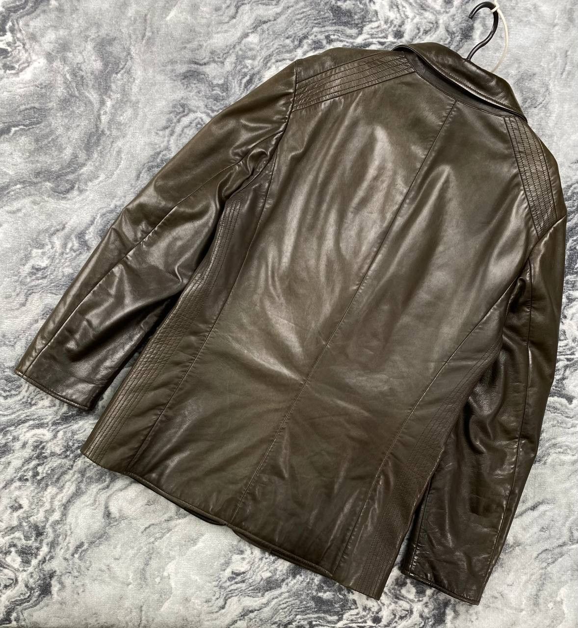 Armani Collezioni Vintage Armani Collezioni Leather Long Blazer Coat Jacket Size US L / EU 52-54 / 3 - 12 Thumbnail