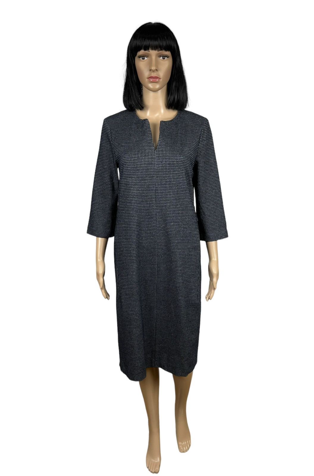 Peserico Peserico Knee-Length Dress Wool-Cotton Glen-Check IT42 Size M / US 6-8 / IT 42-44 - 2 Thumbnail
