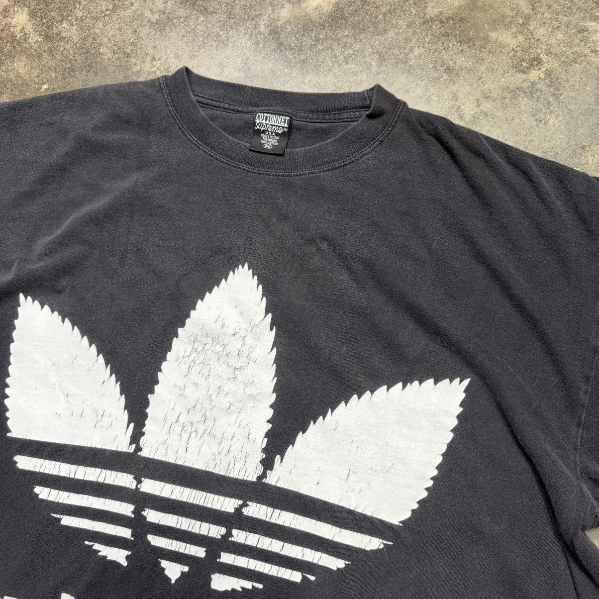 vintage adidas addicted weed faded baggy tshirt