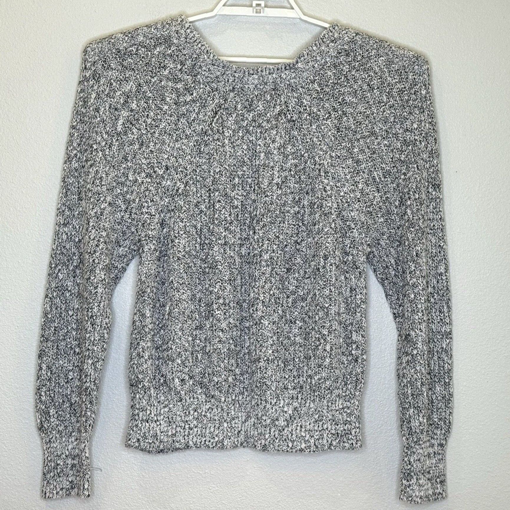 Free People Free People Sweater Pullover Long Sleeve White Black Cotton Blend Knit Sz Large Size L / US 10 / IT 46 - 5 Thumbnail