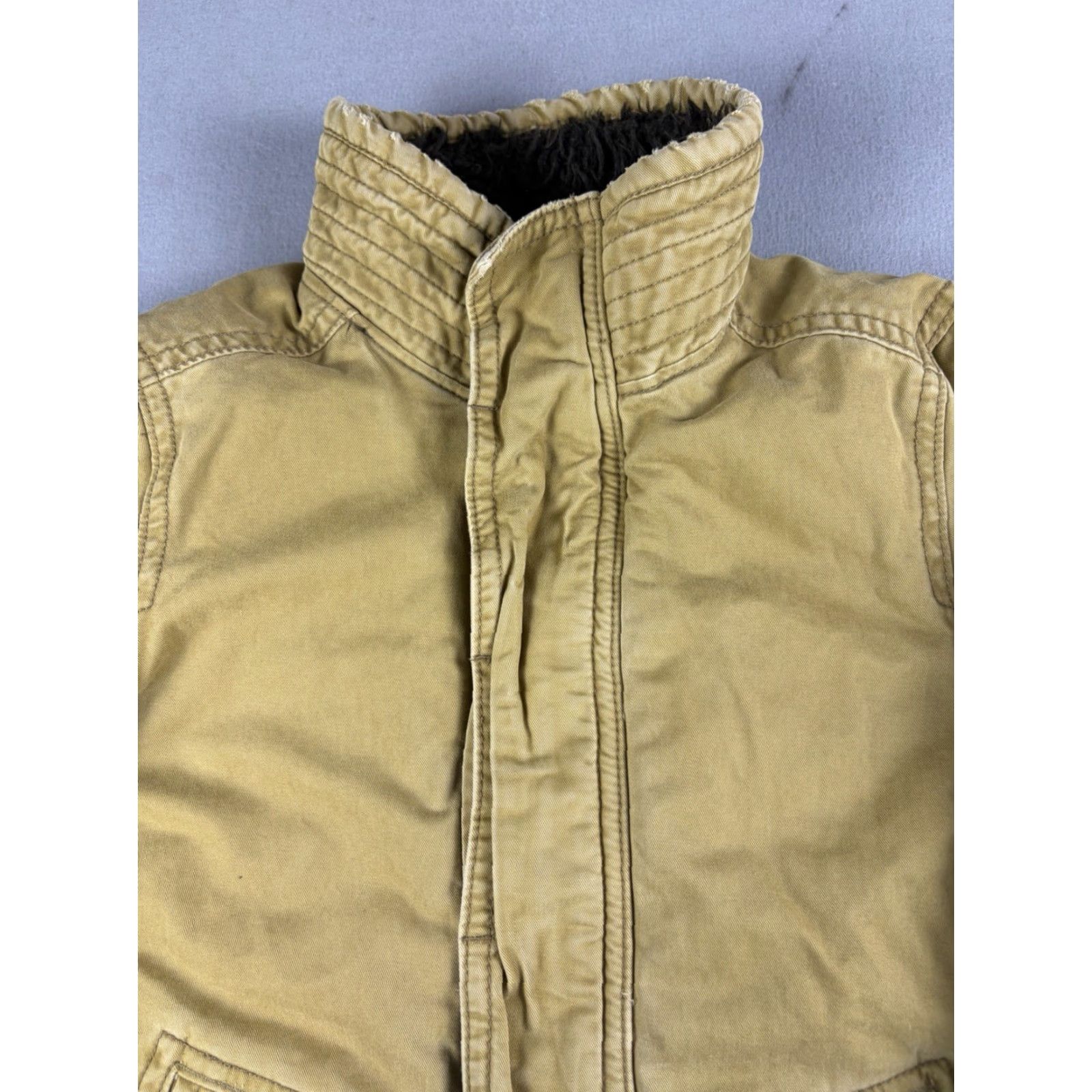 Abercrombie & Fitch Abercrombie & Fitch Jacket Mens Small Brown Canvas Faux Fur Lined Adirondack Bomber Jacket Size US S / EU 44-46 / 1 - 2 Thumbnail