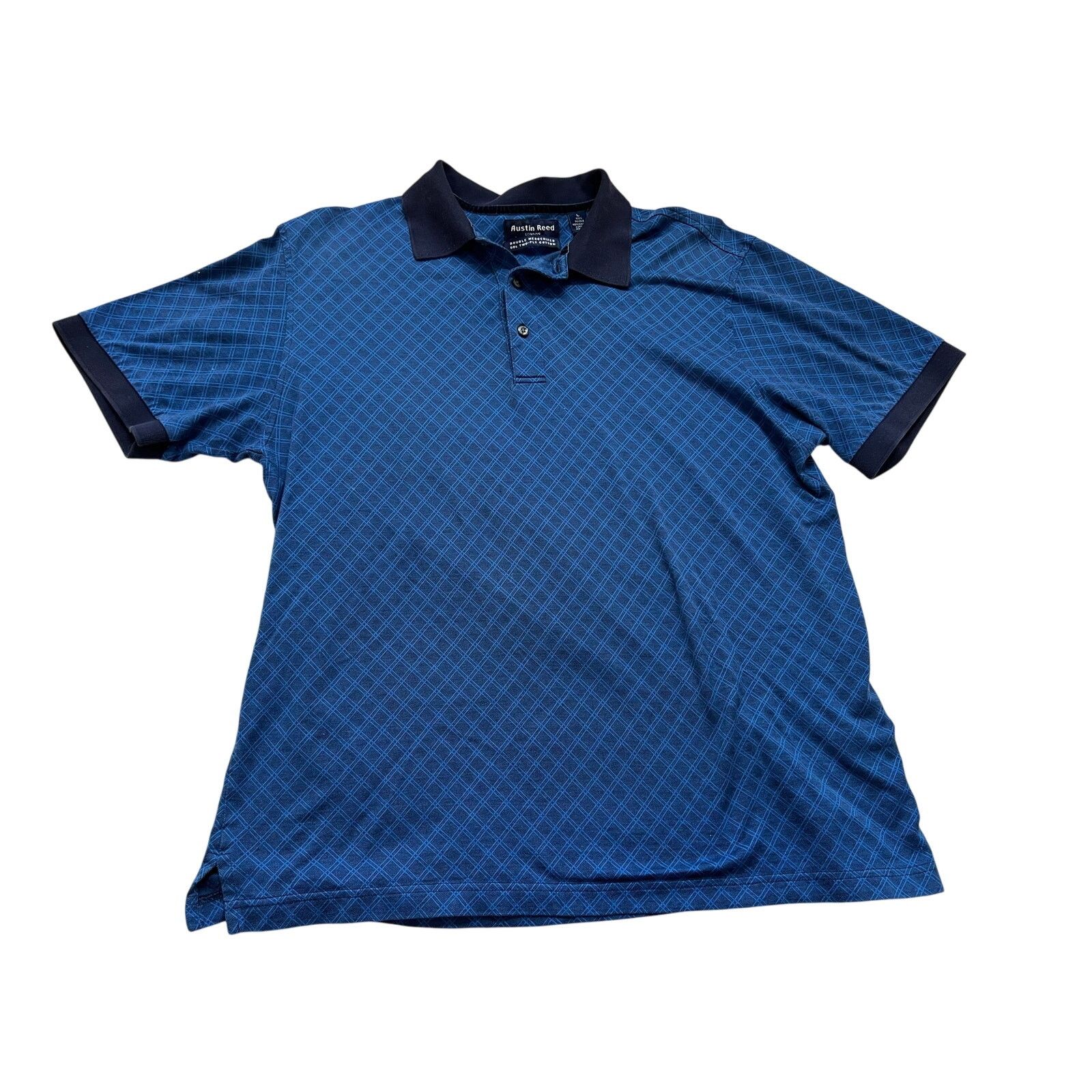 Austin Reed Austin Reed London Diamond Pattern 100% Cotton Polo Large Size US L / EU 52-54 / 3 - 1 Thumbnail