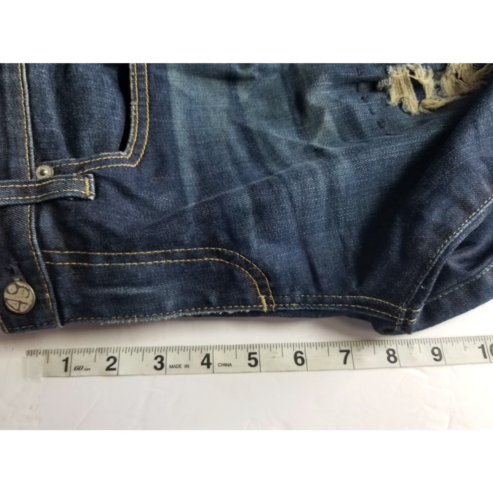 Vintage Adriano Goldschmied Jeans Womens 29R Blue Stevie Ankle Slim Straight Distressed Jeans Size 29" - 4 Thumbnail