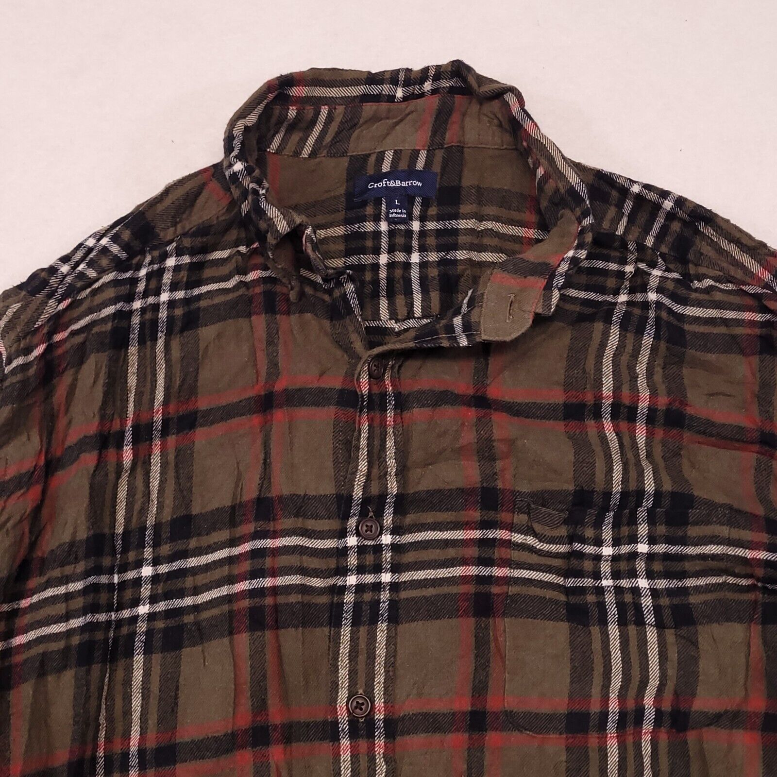 Croft & Barrow Croft & Barrow Tartan Flannel Shirt Mens Size Large L Green Size US L / EU 52-54 / 3 - 1 Thumbnail