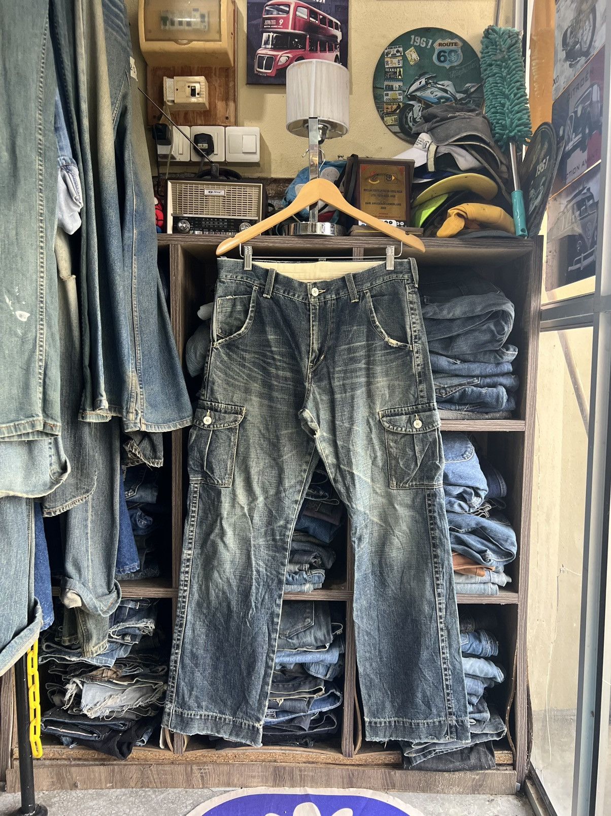 Levi's 🔥Rare Vintage Levis Sanforized Distressed Cargo Denim Size US 34 / EU 50 - 1 Thumbnail