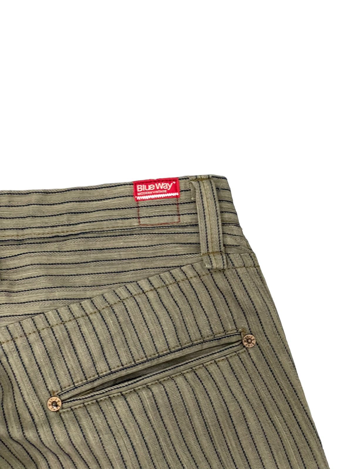 Japanese Brand Flare Jeans Blue Way Japan Wabash Striped Low Rise 8🟦3 Size US 30 / EU 46 - 18 Thumbnail