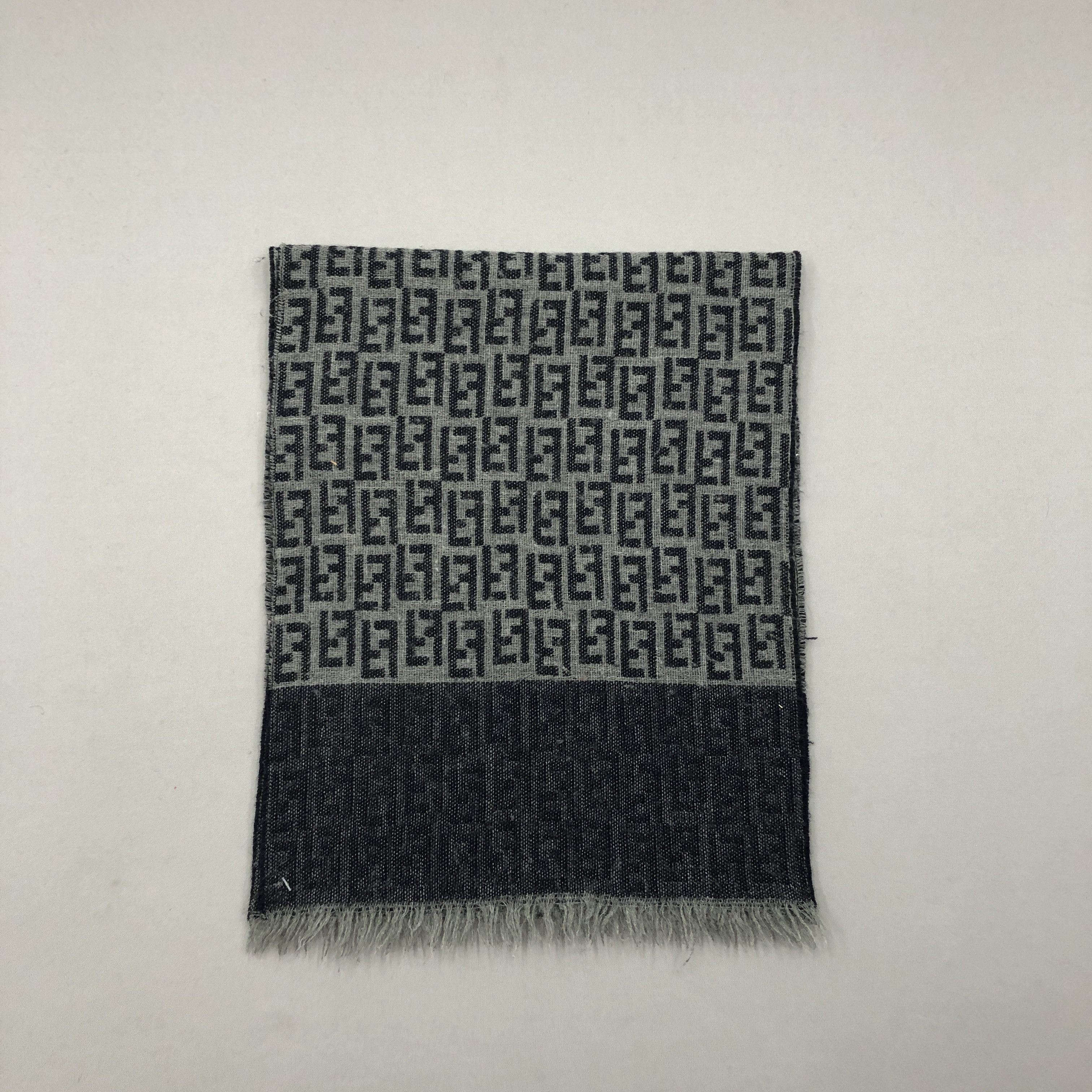 Japanese Brand Vintage Fendi Scarf Fendi Zucca FF Monogram Wool Scarves Size ONE SIZE - 2 Thumbnail